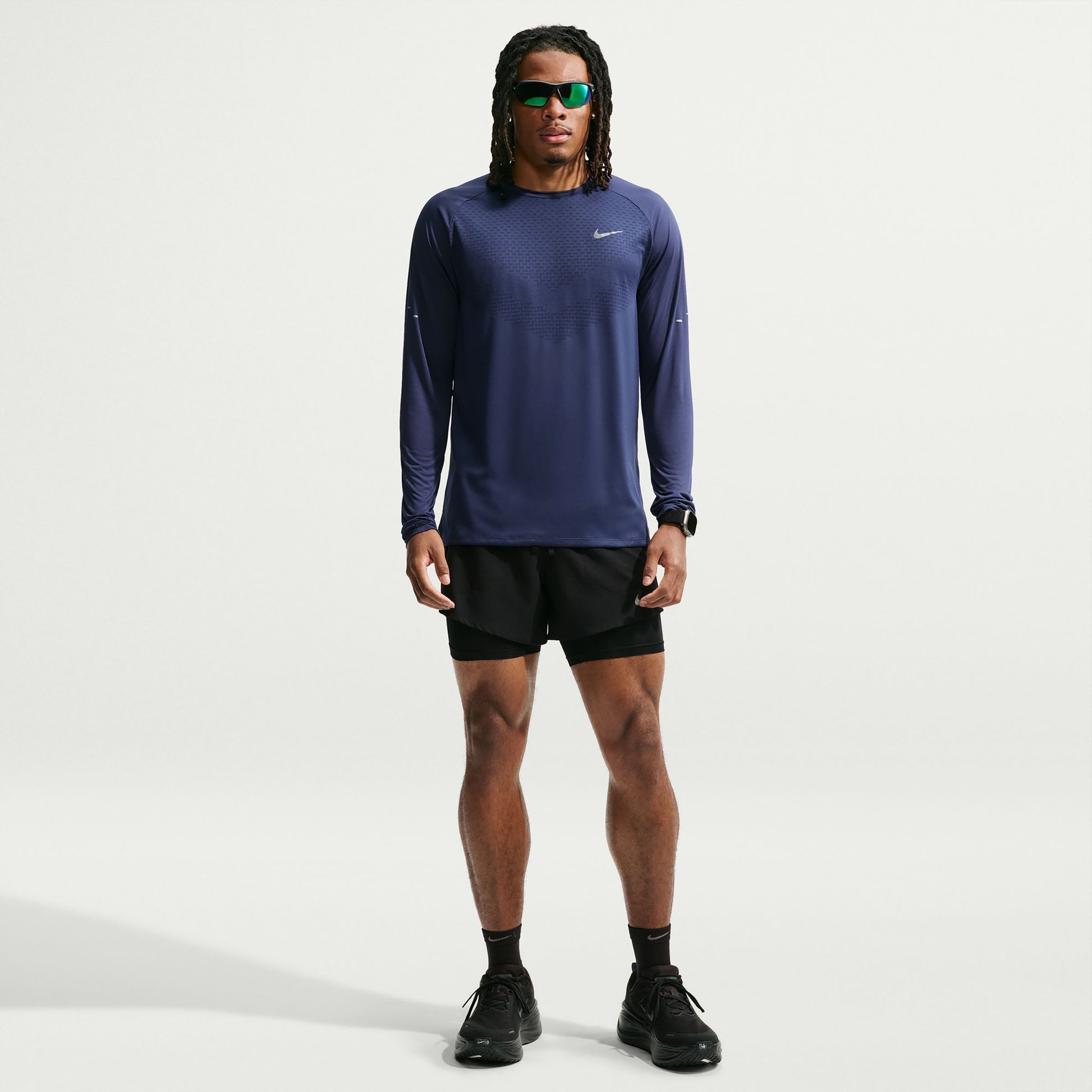 Nike Stride  Běžecké tričko Muži - tmavě modrá, stříbrná