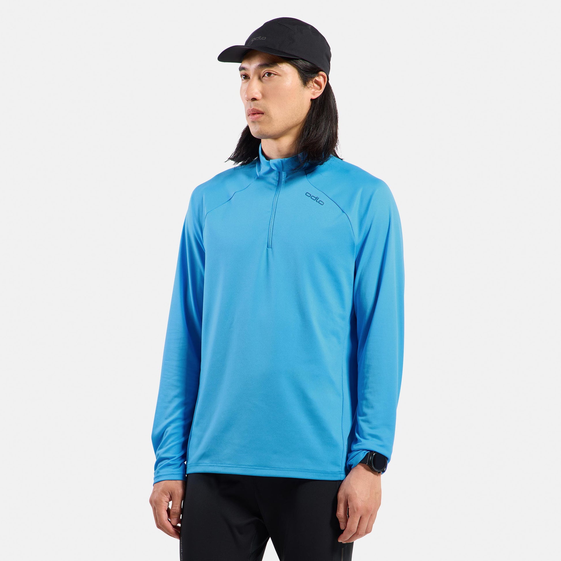 Odlo Essential Ceramiwarm Mid Layer 1/2 Zip Běžecké tričko Muži - světle modrá