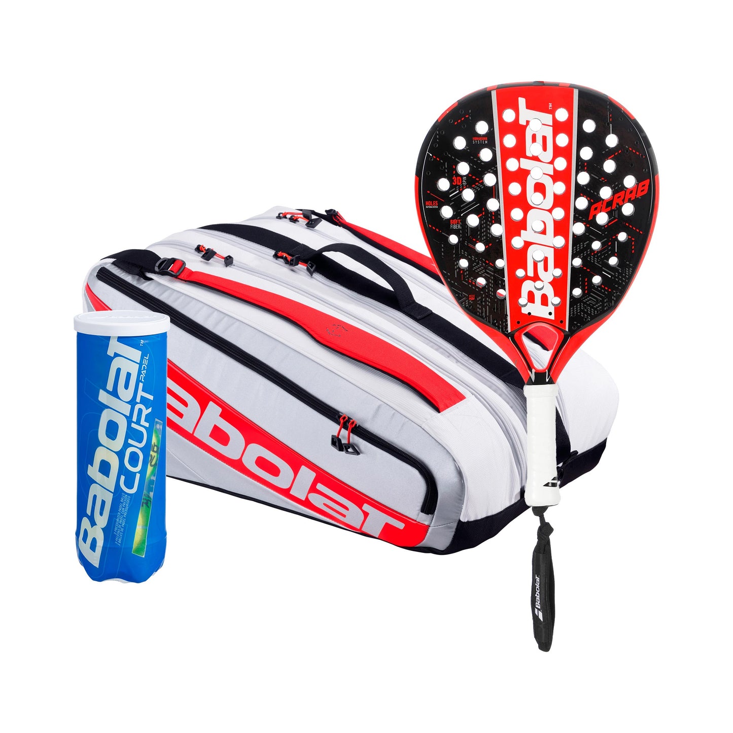 Babolat 3ks v baleni ACRAB  Navíc taška na raketu, Navíc dóza na míče