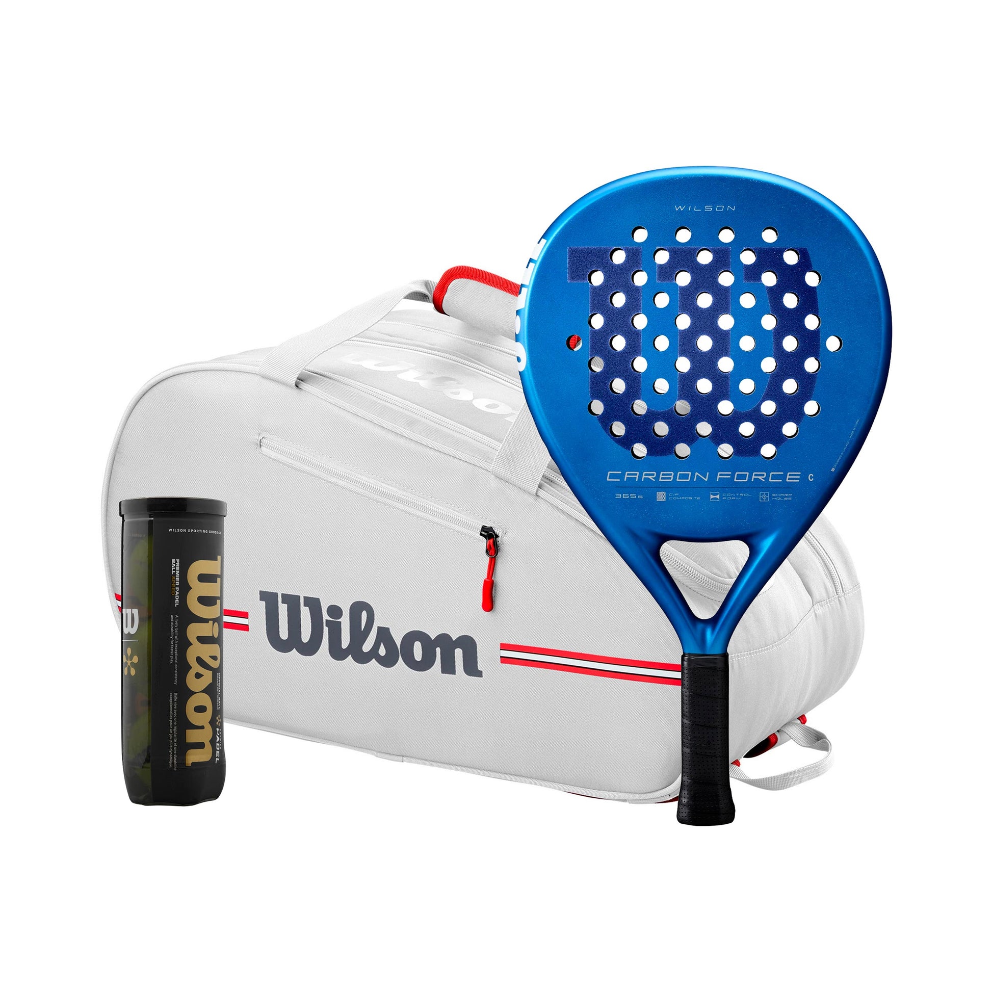 Wilson 3ks v baleni Carbon Force C Navíc taška na raketu, Navíc dóza na míče