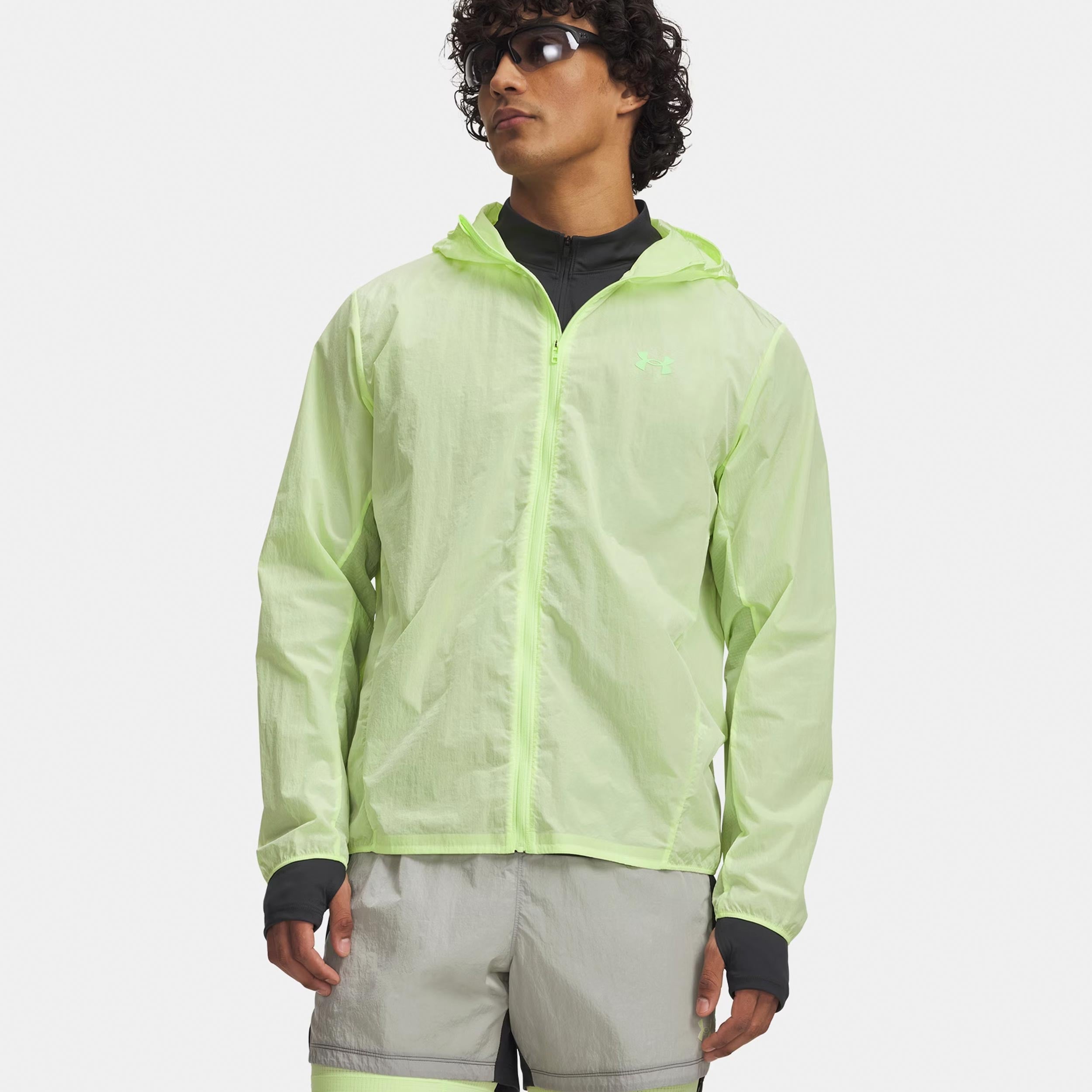 Under Armour Explor Trail Run WindShell Běžecká bunda Muži-světle zelená, neonově zelená