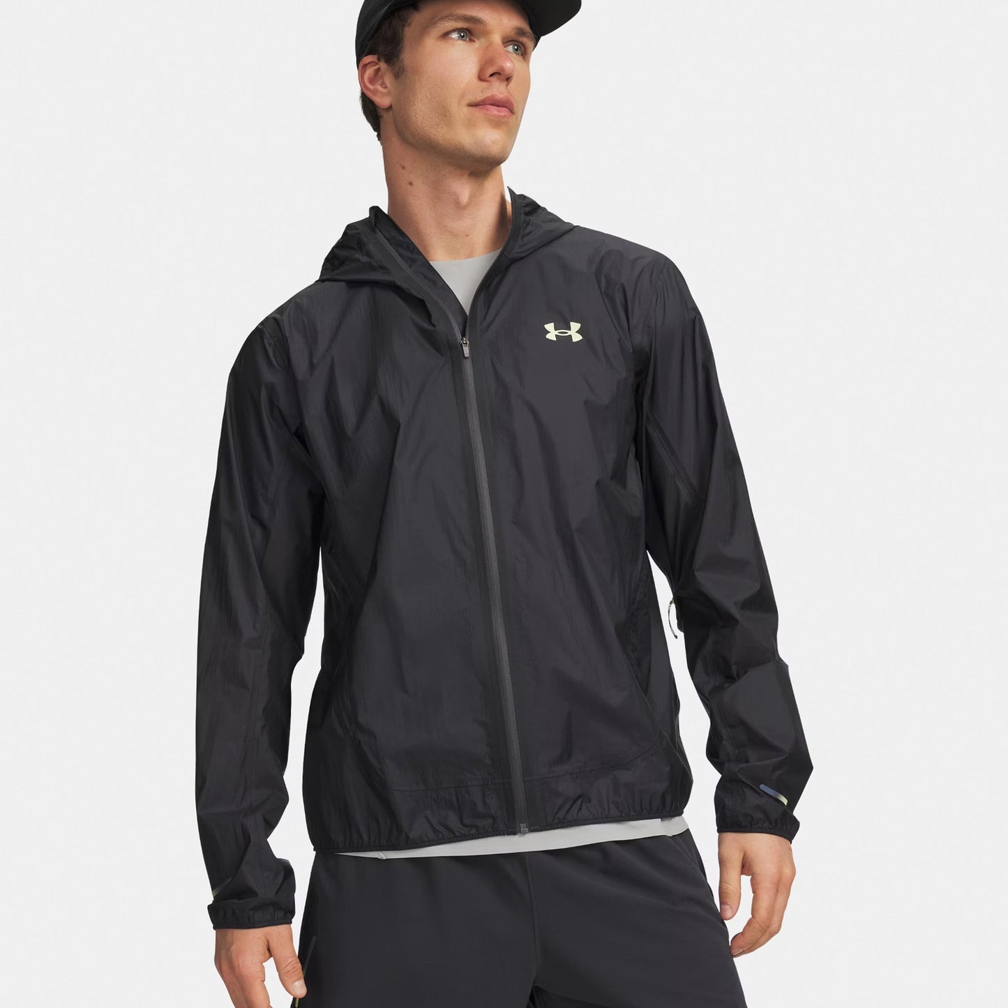 Under Armour Explor Trail Run Rain  Běžecká bunda Muži-antrazitová, světle zelená