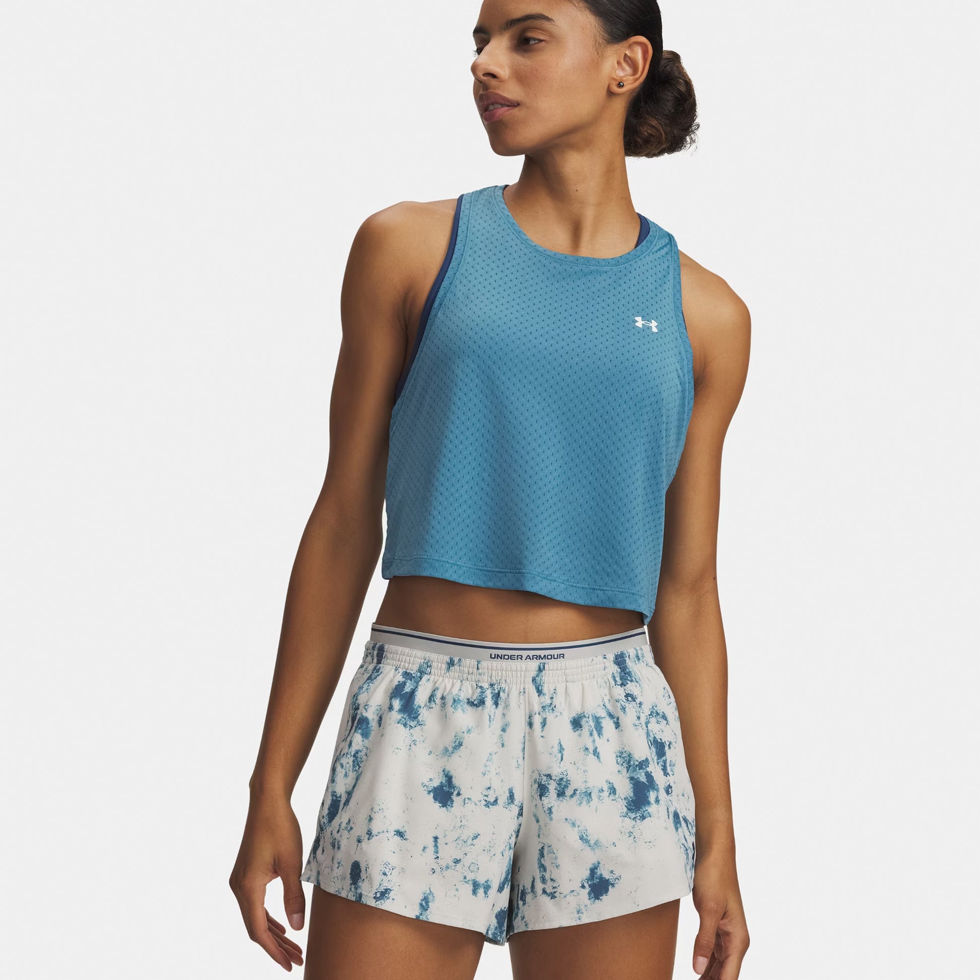 Under Armour Tech Sport Mesh Crop Sportovní tílko Dámy-modrá