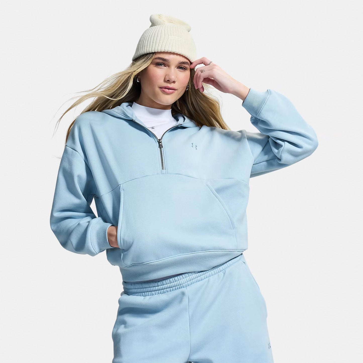 Under Armour Icon Fleece Halfzip Hoody Dámy - modrá, modrošedá