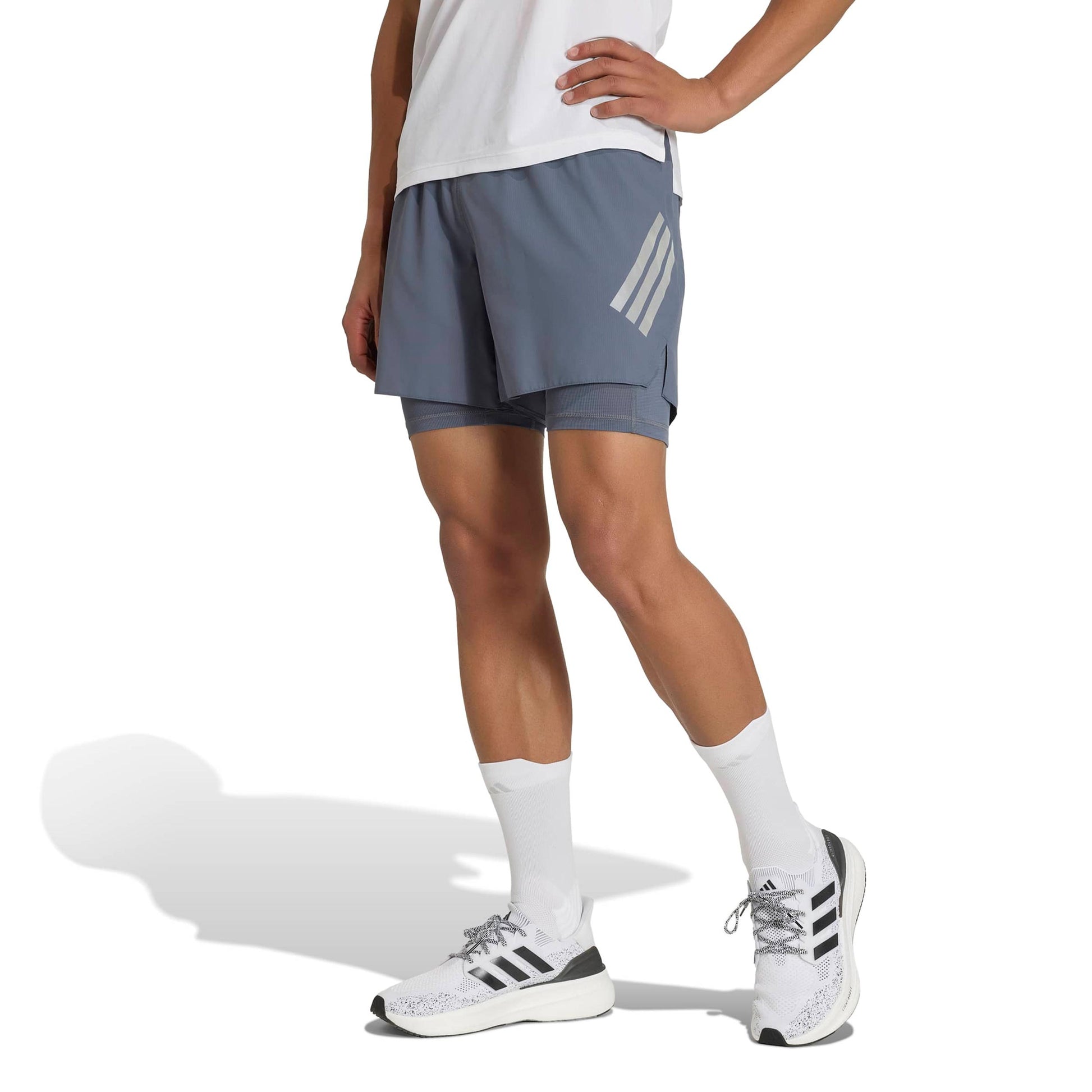 adidas adi365 2in1 Běžecké šortky Muži - modrošedá