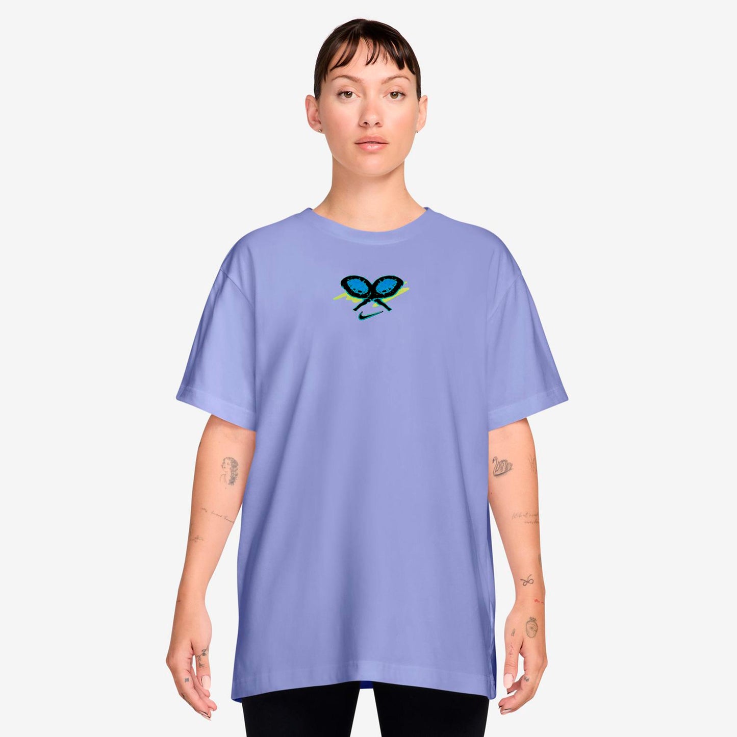 Nike Dri-Fit Slam Oversize Tričko Dámy-blaugrau