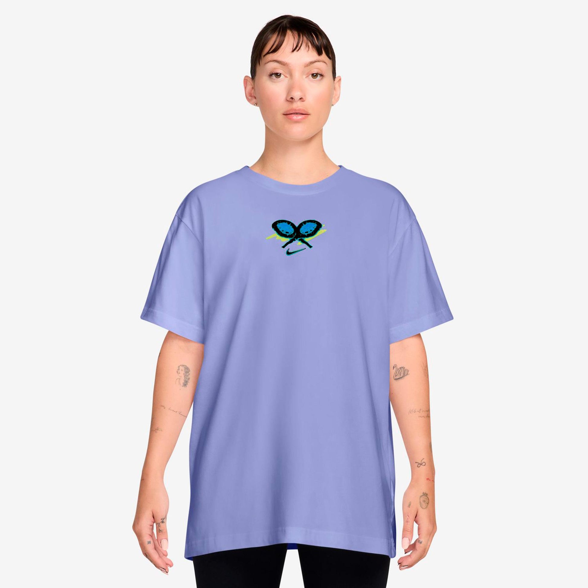 Nike Dri-Fit Slam Oversize Tričko Dámy-blaugrau