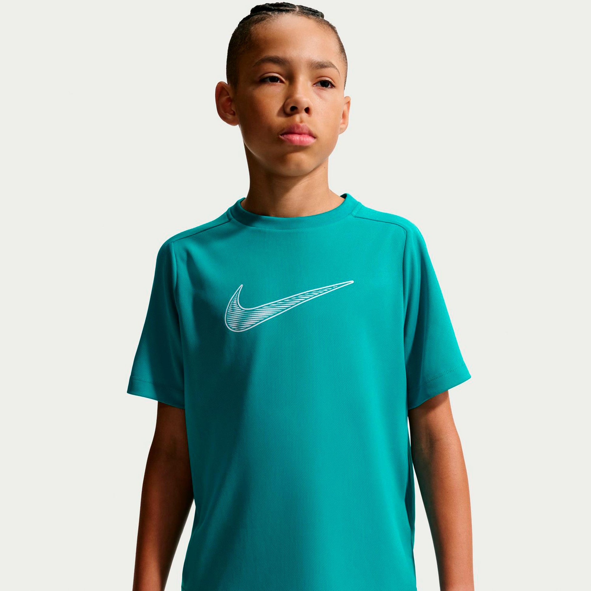 Nike Dri-Fit Multi  Tričko Děti - petrolejová, bílá
