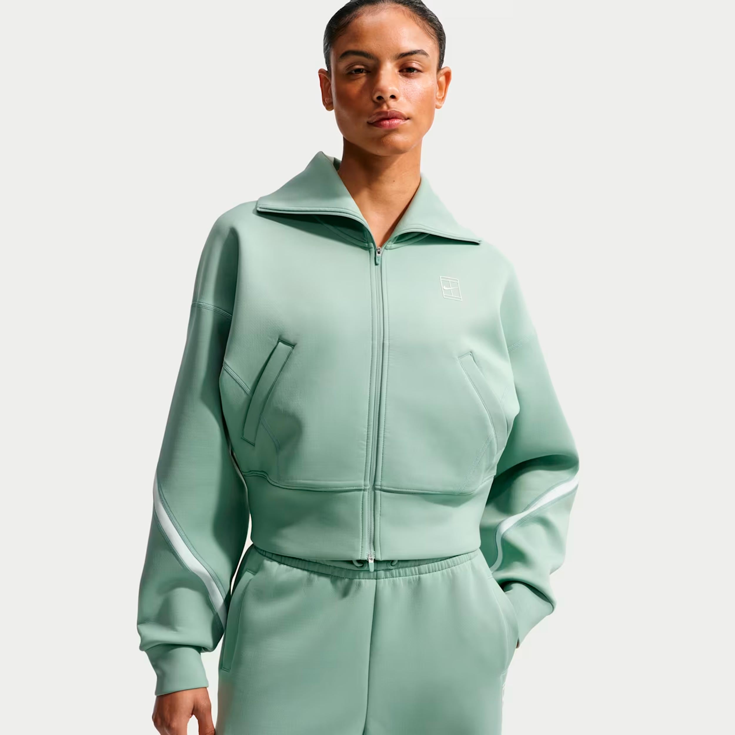 Nike Court Dri-Fit Advantage  Tréninková bunda Dámy - krémově bílá, bílá