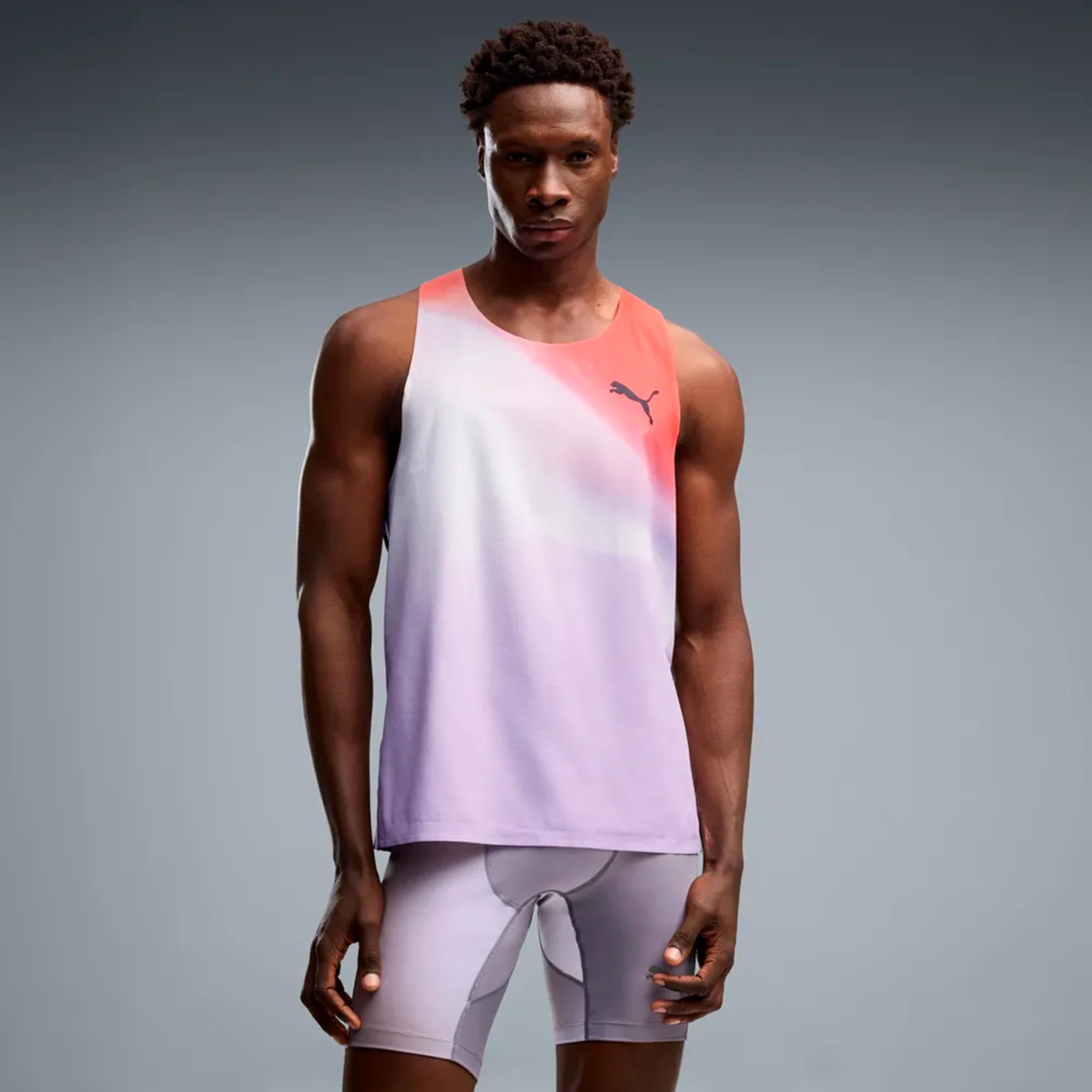 Puma Lightspeed Ultraweave Graphic  Běžecké tričko Muži - světle šedá, oranžová