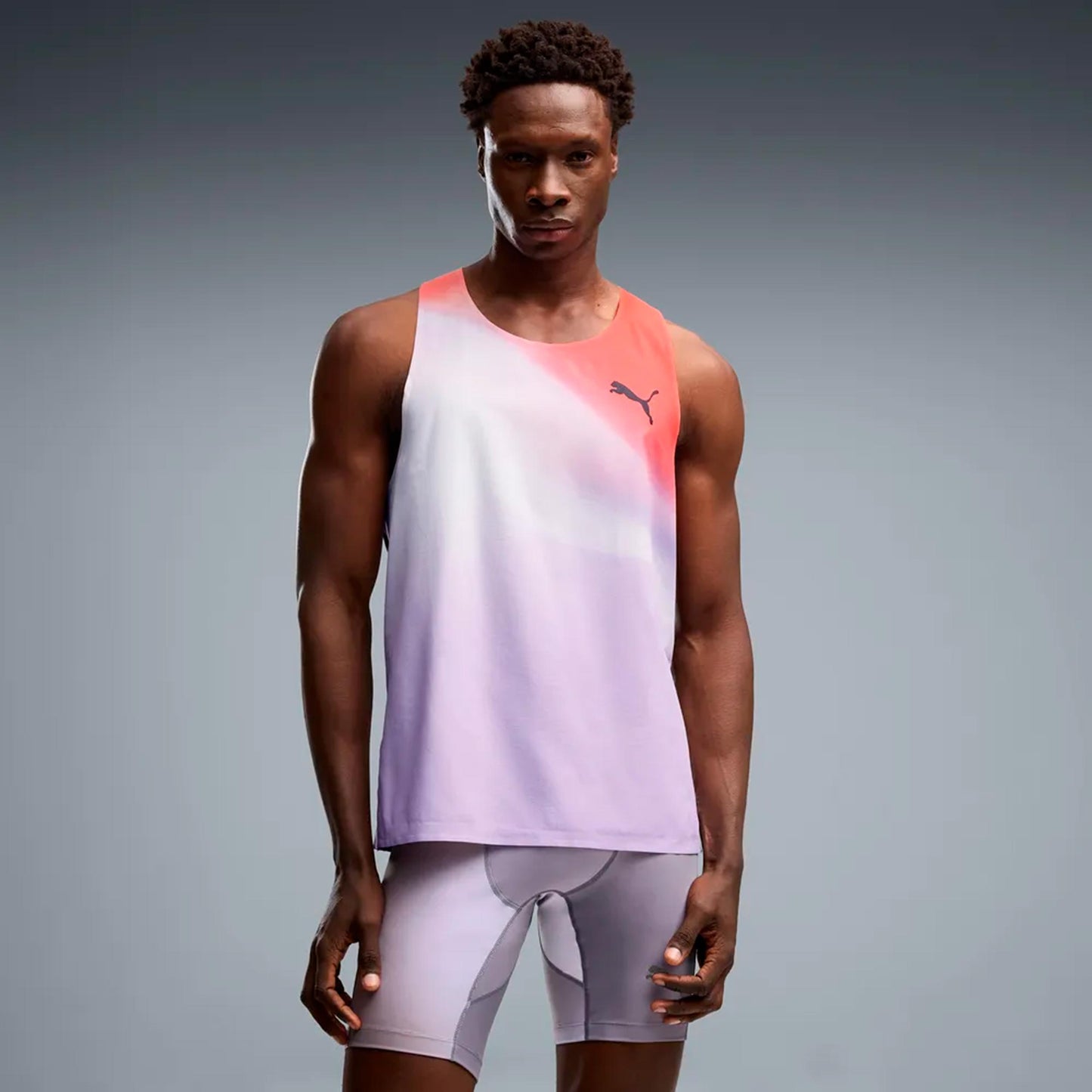 Puma Lightspeed Ultraweave Graphic  Běžecké tričko Muži - světle šedá, oranžová