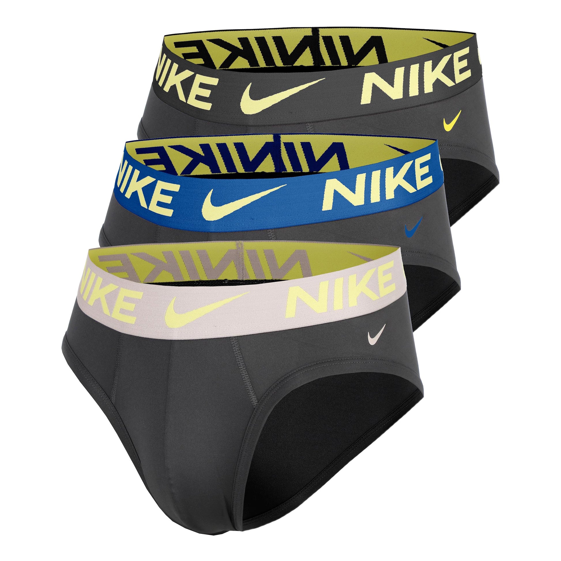 Nike Essential Micro Hip Brief Trenýrky - 3ks v baleni Muži-šedá, modrá