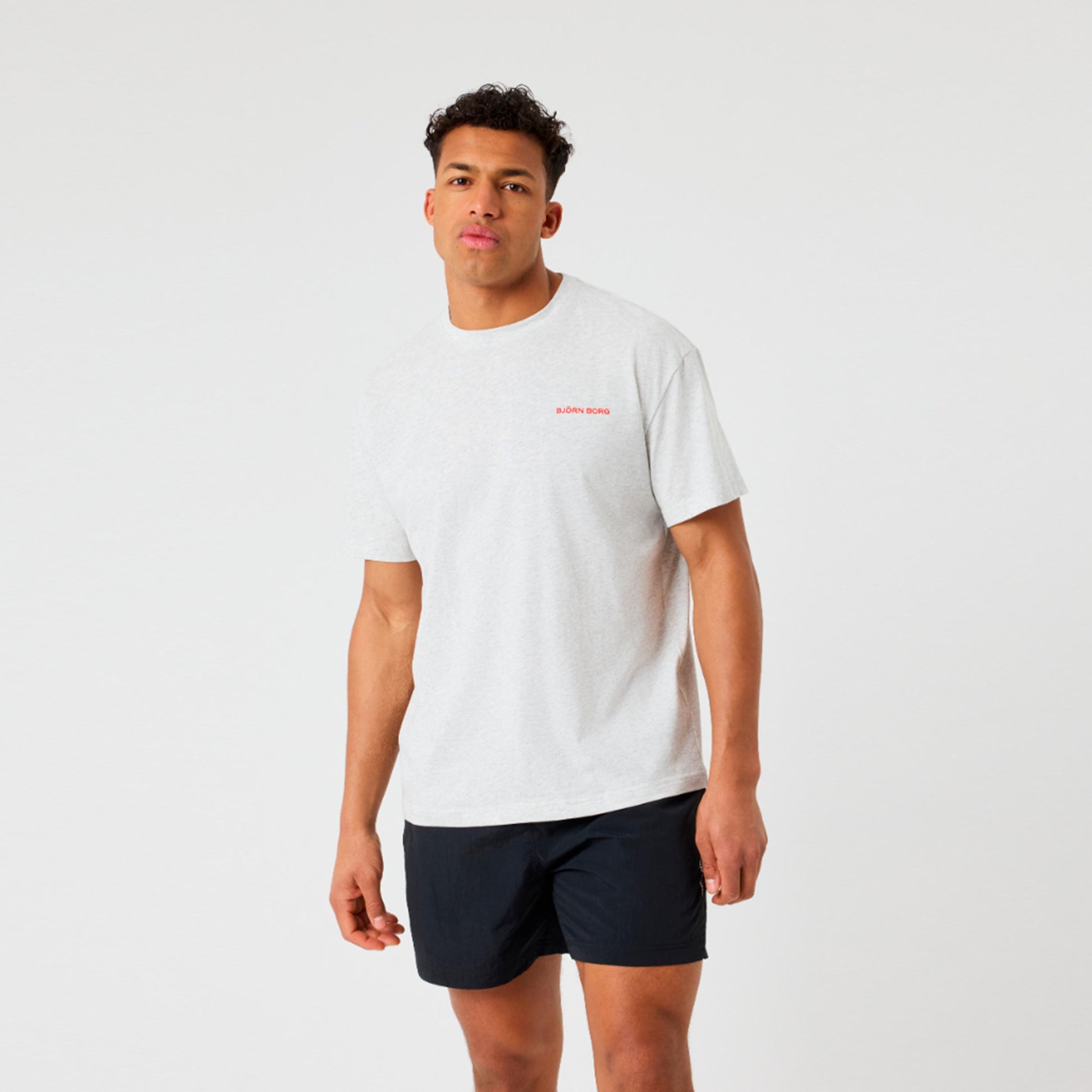 Björn Borg Borg Gym Oversized Tričko Muži - světle šedá