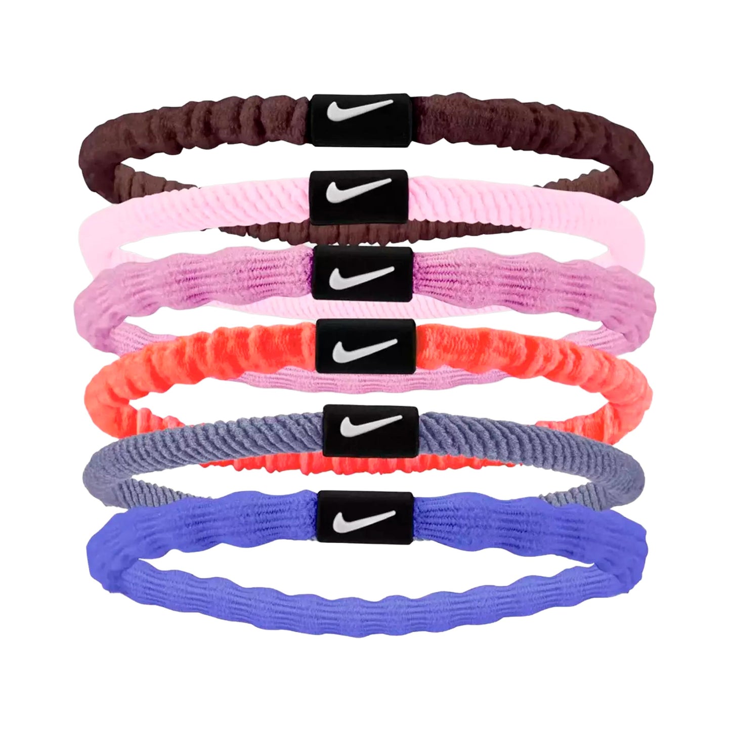 Nike Flex Hair Tie Čelenka 6ks balení Unisex - růžová, bílá
