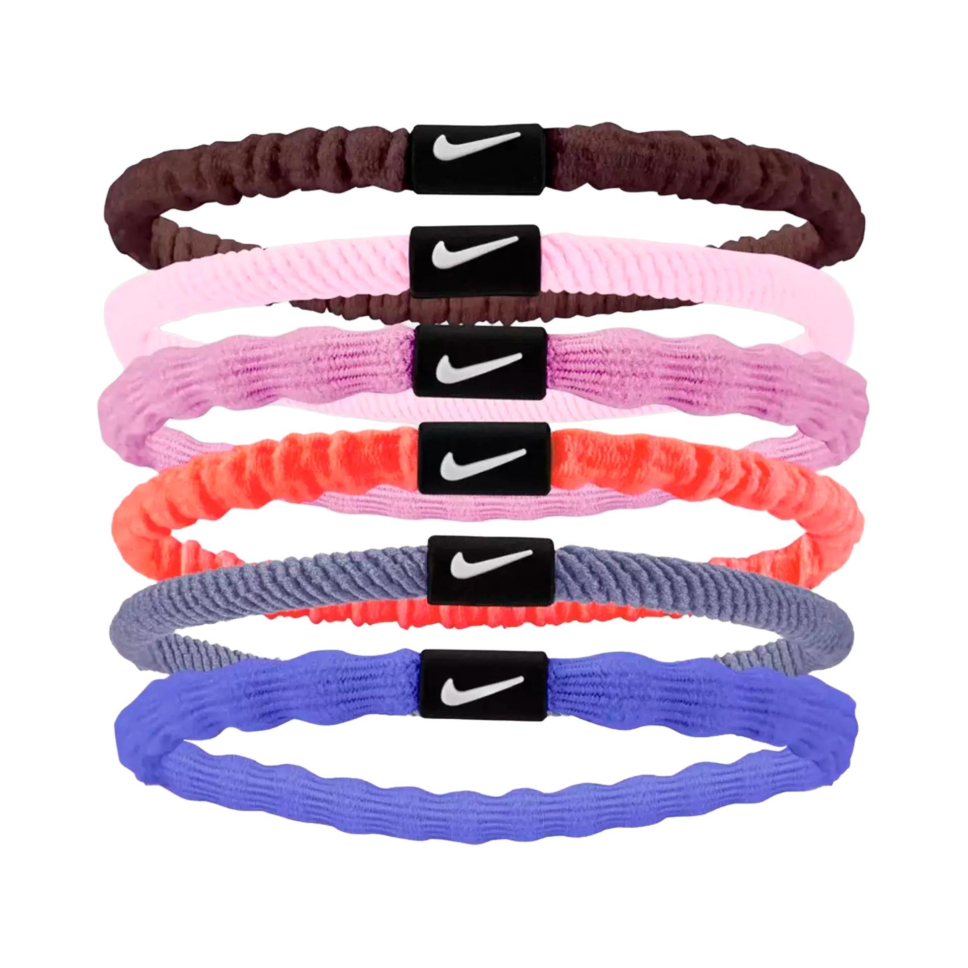 Nike Flex Hair Tie Čelenka 6ks balení Unisex - růžová, bílá
