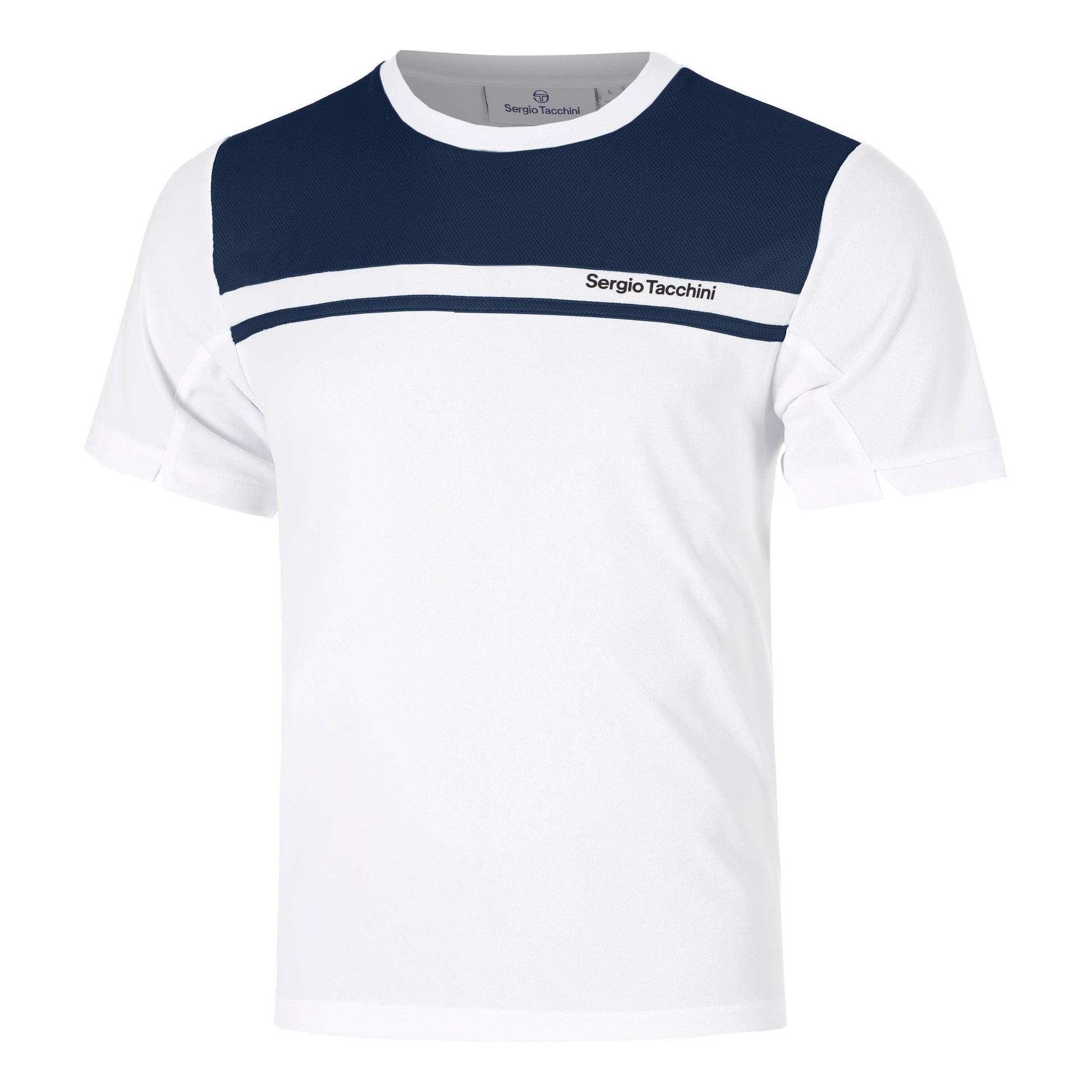 Sergio Tacchini Riflesso PL Tričko Muži - bílá, tmavě modrá
