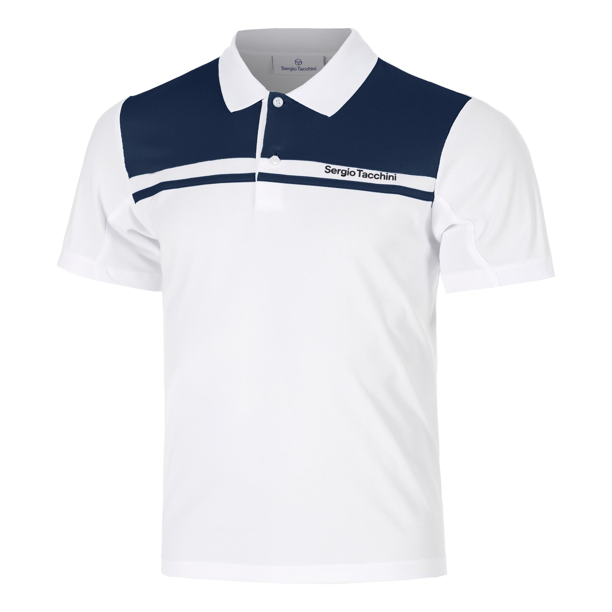 Sergio Tacchini Riflesso Pólo Muži - bílá, tmavě modrá