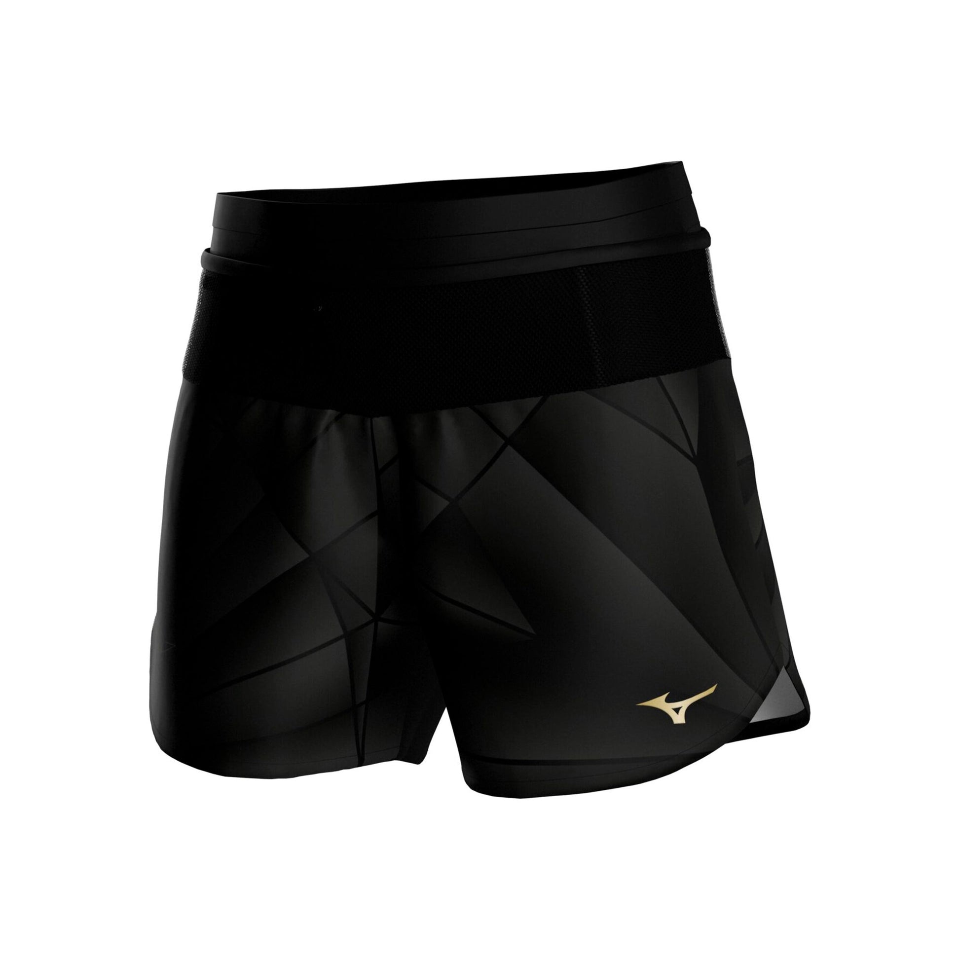 Mizuno Active Graphic Multi Pocket 4in Běžecké šortky Dámy - černá, zlatá
