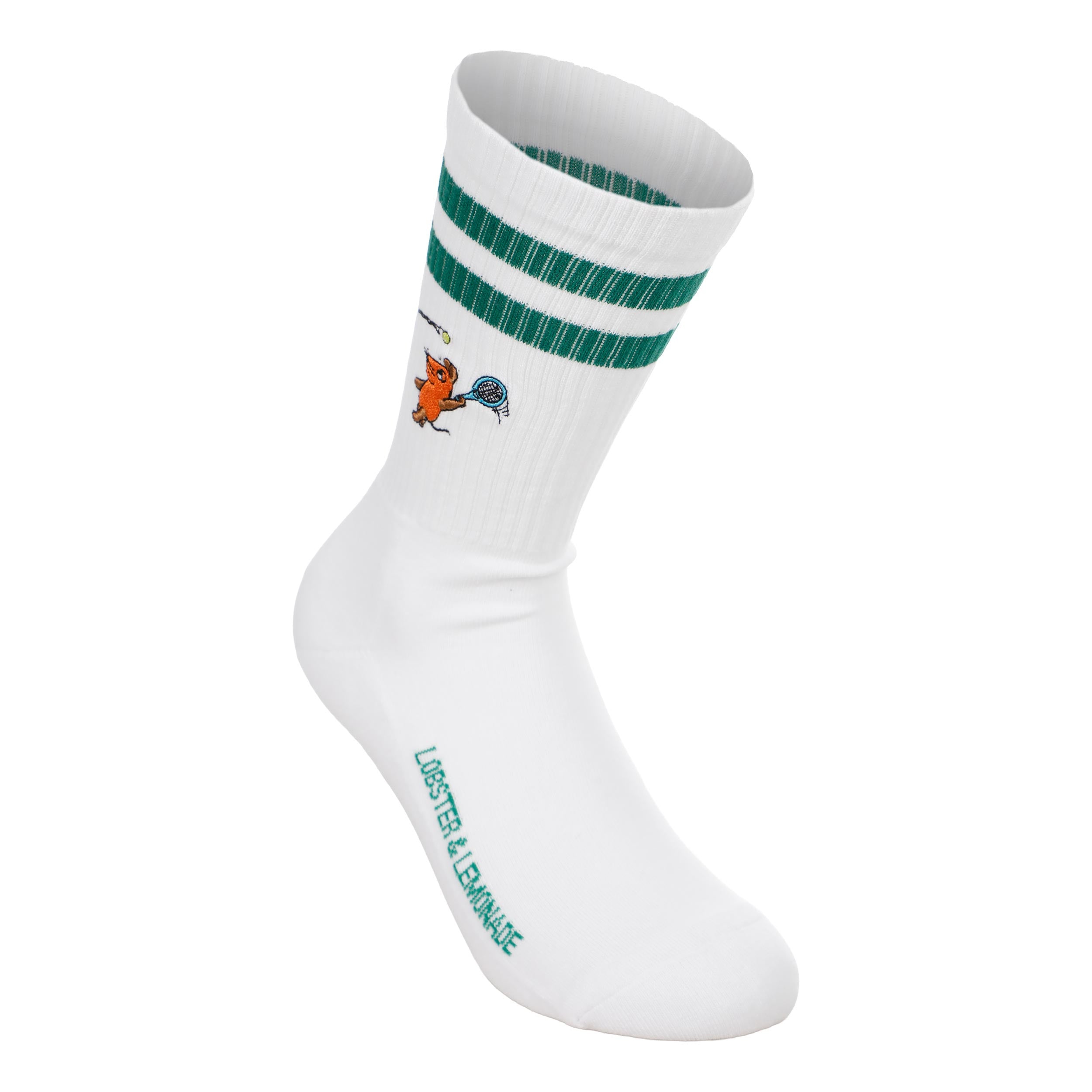 Lobster & Lemonade Maus Tennis Sportovní ponožky Unisex - bílá, zelená