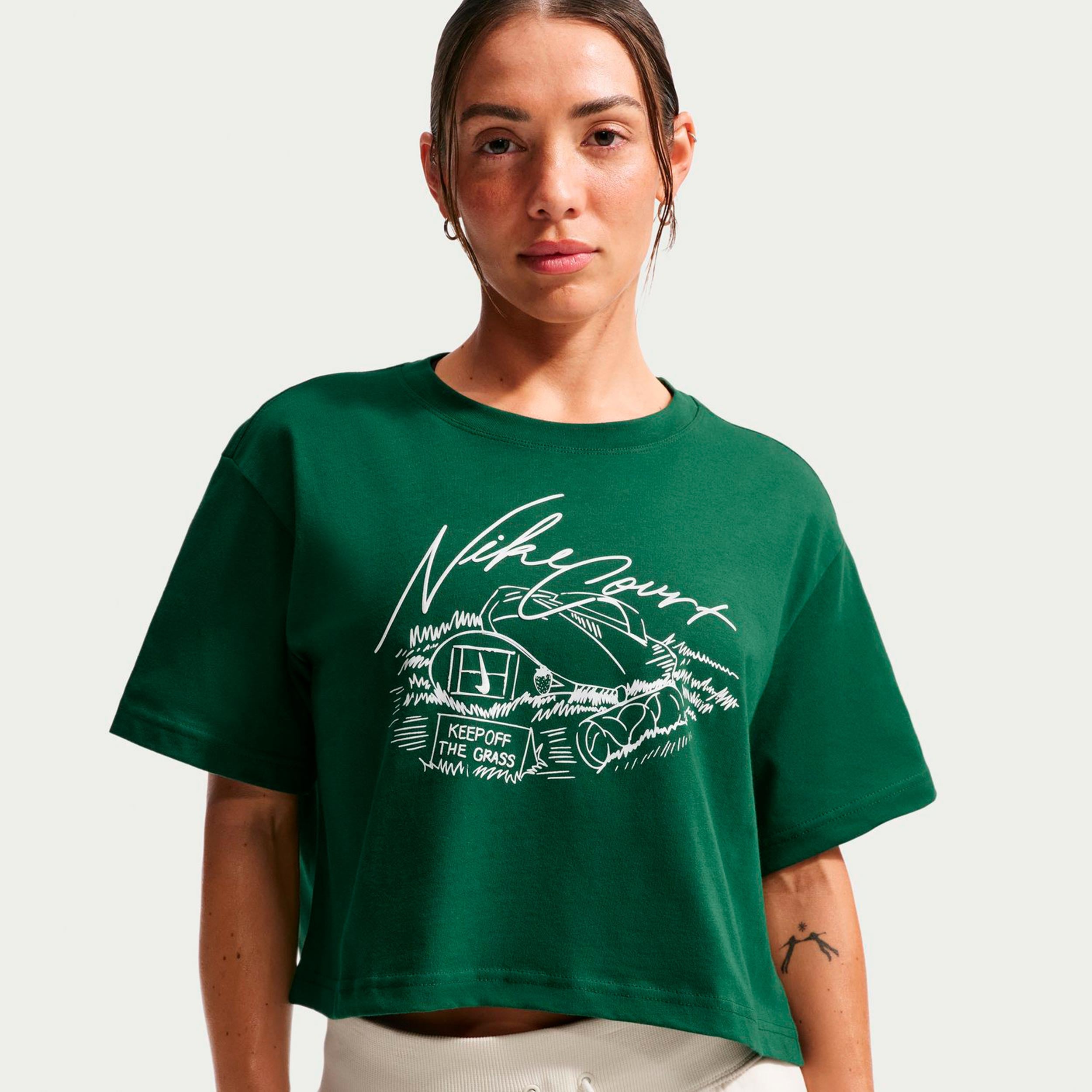 Nike Slam Crop Tričko Dámy - tmavě zelená