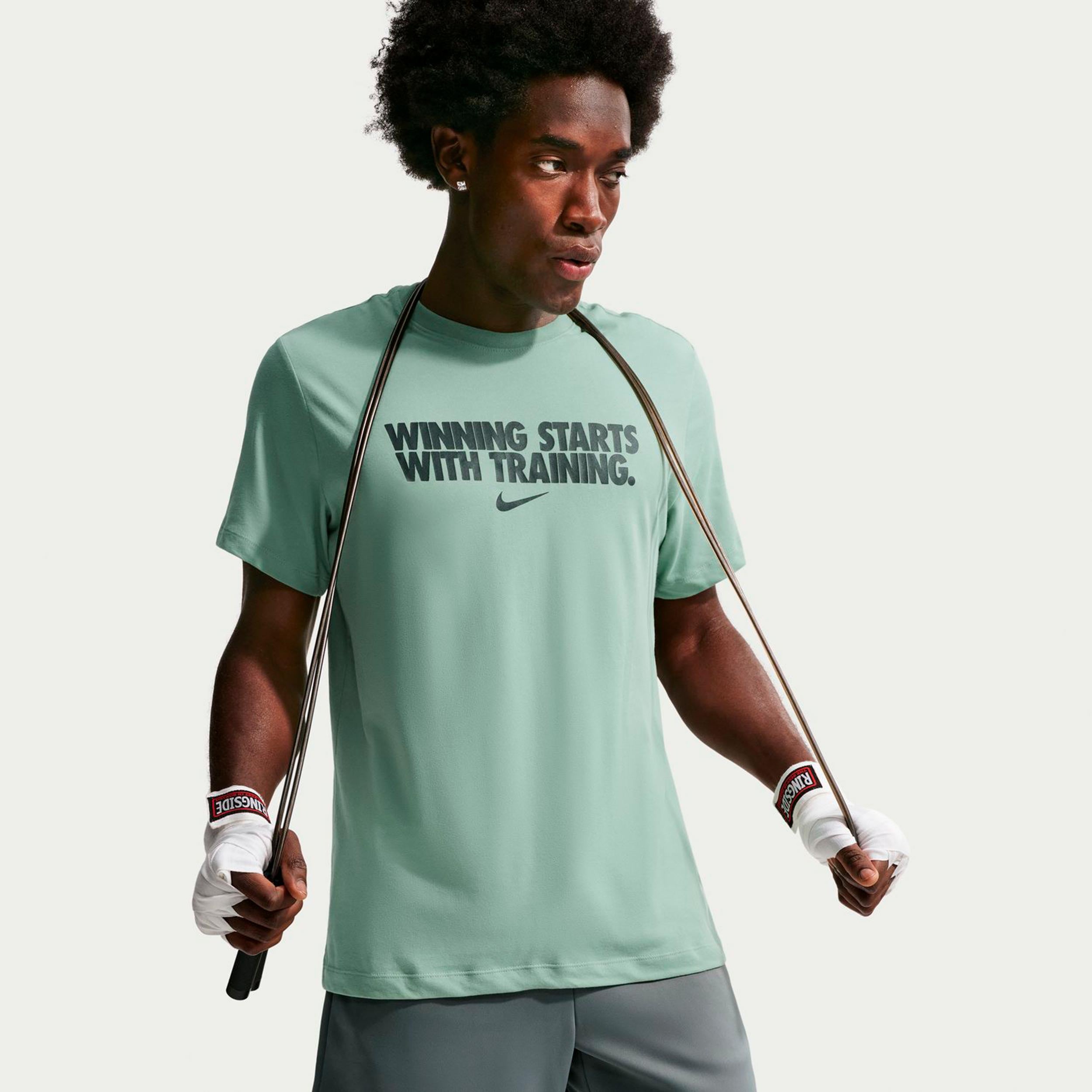 Nike Dri-Fit Winning Tričko Muži - krémově bílá, šedá