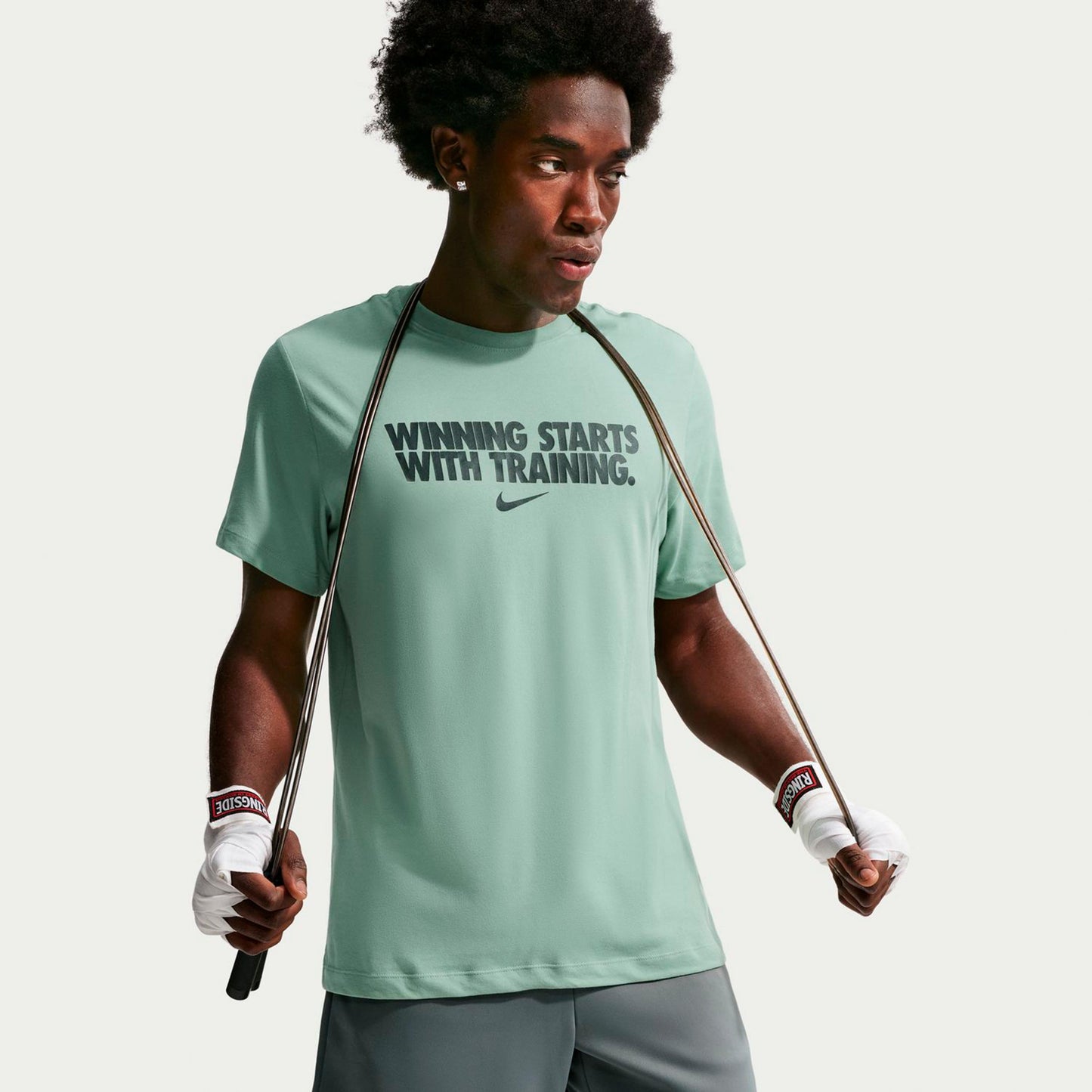 Nike Dri-Fit Winning Tričko Muži - krémově bílá, šedá