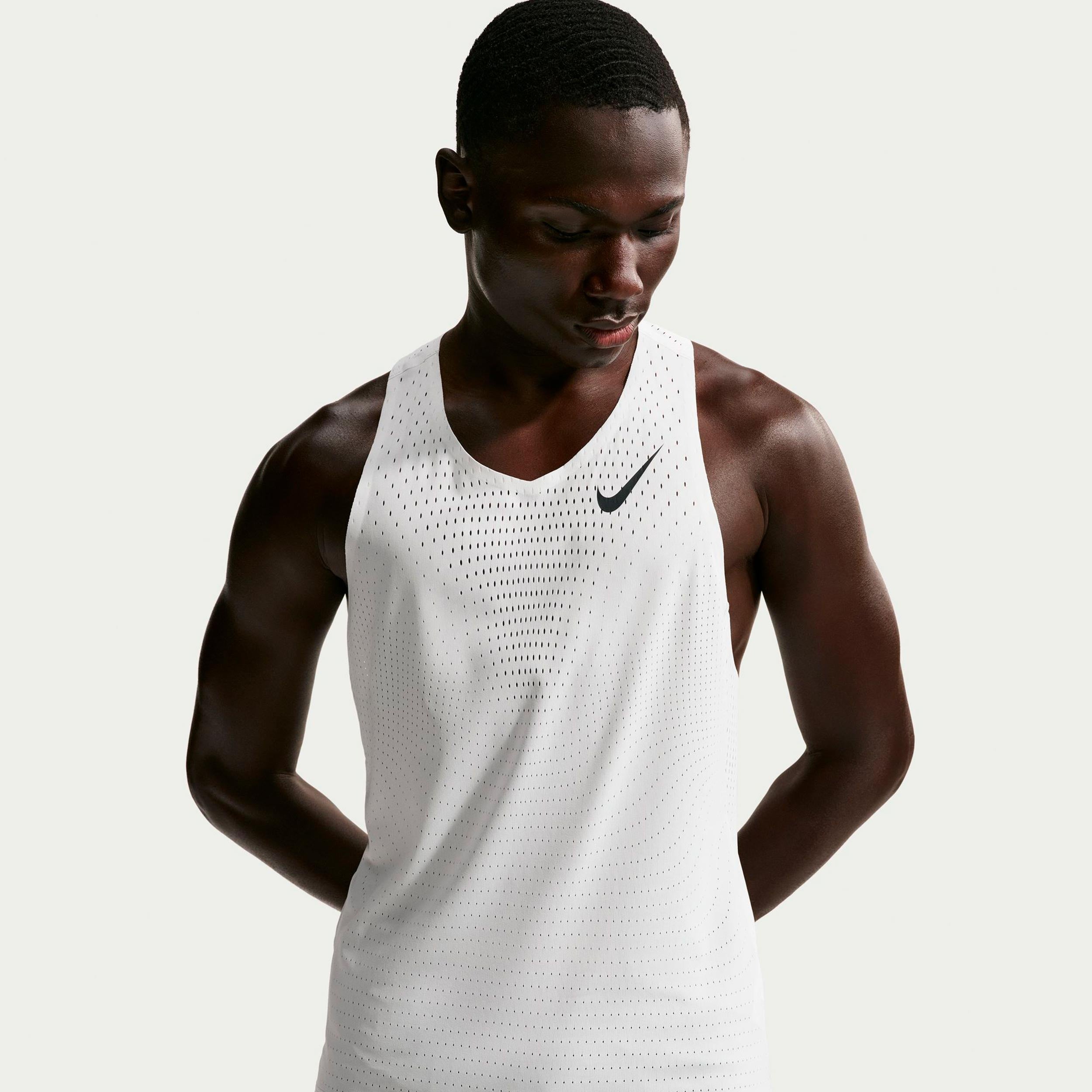 Nike AeroSwift Běžecké tričko Muži - bílá, černá