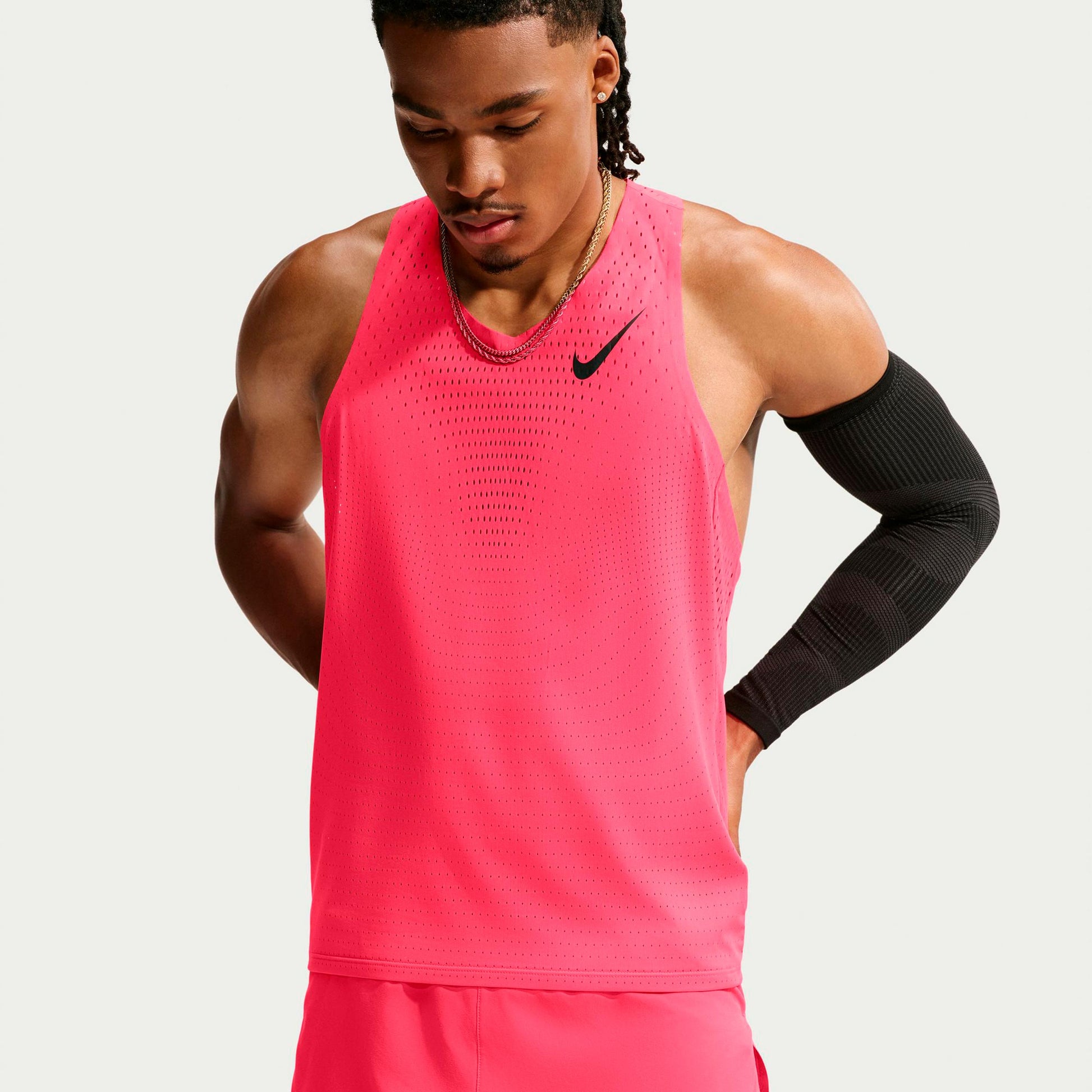 Nike AeroSwift  Běžecké tričko Muži - červená, černá
