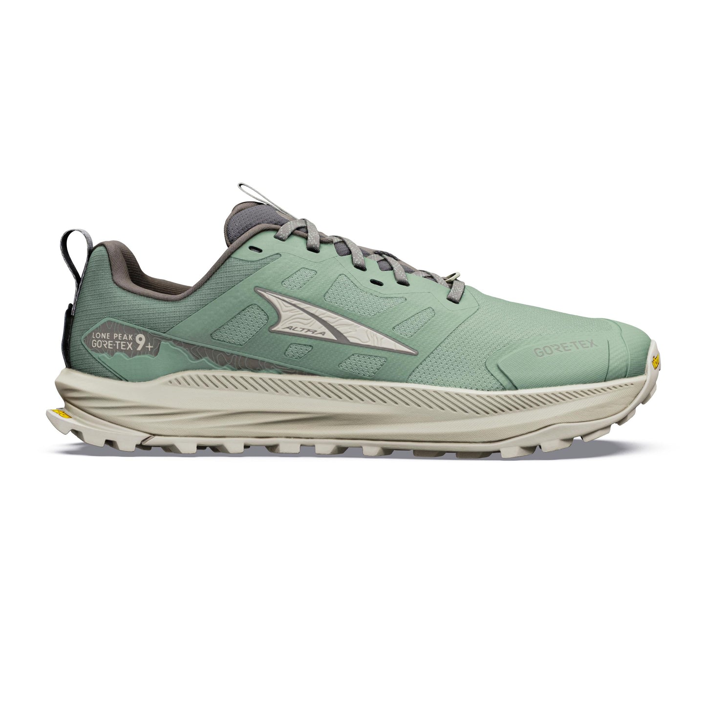 Altra Lone Peak 9+ GTX Obuv pro měkčí povrch,žádný asfalt Muži - zelená, béžová