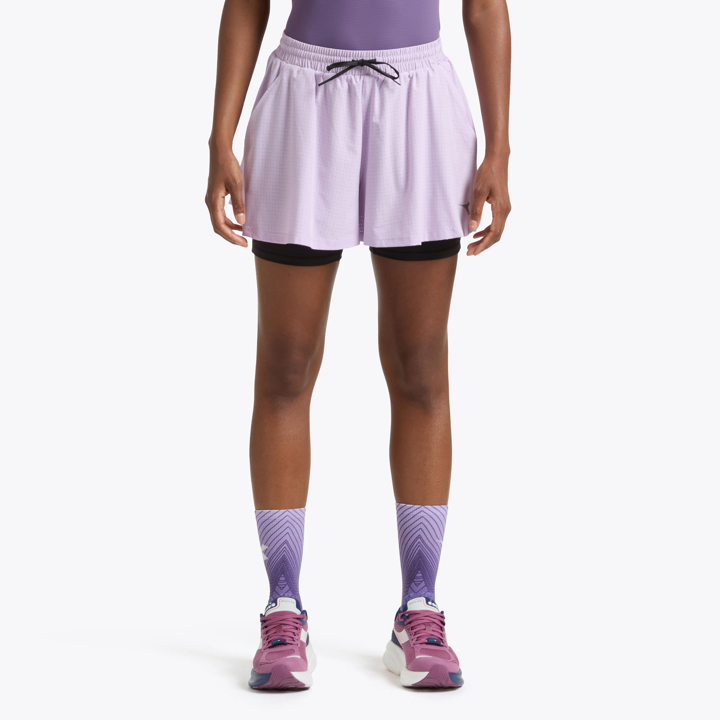 Diadora 2in1 Šortky Dámy - šeříková