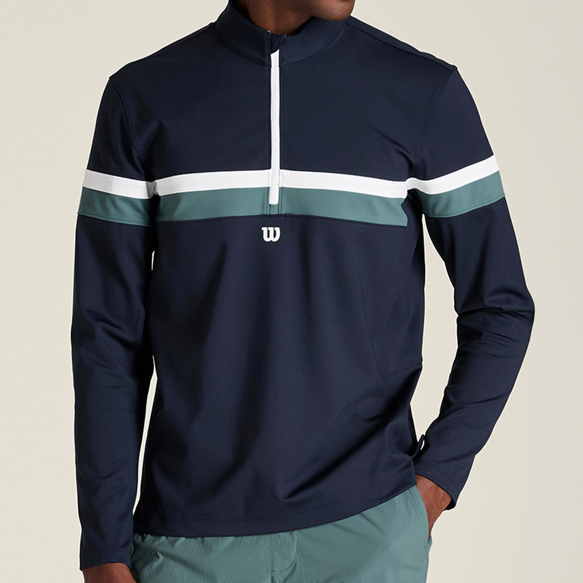 Wilson Elevate Performance Half-Zip S dlouhým rukávem Muži - tmavě modrá, modrá