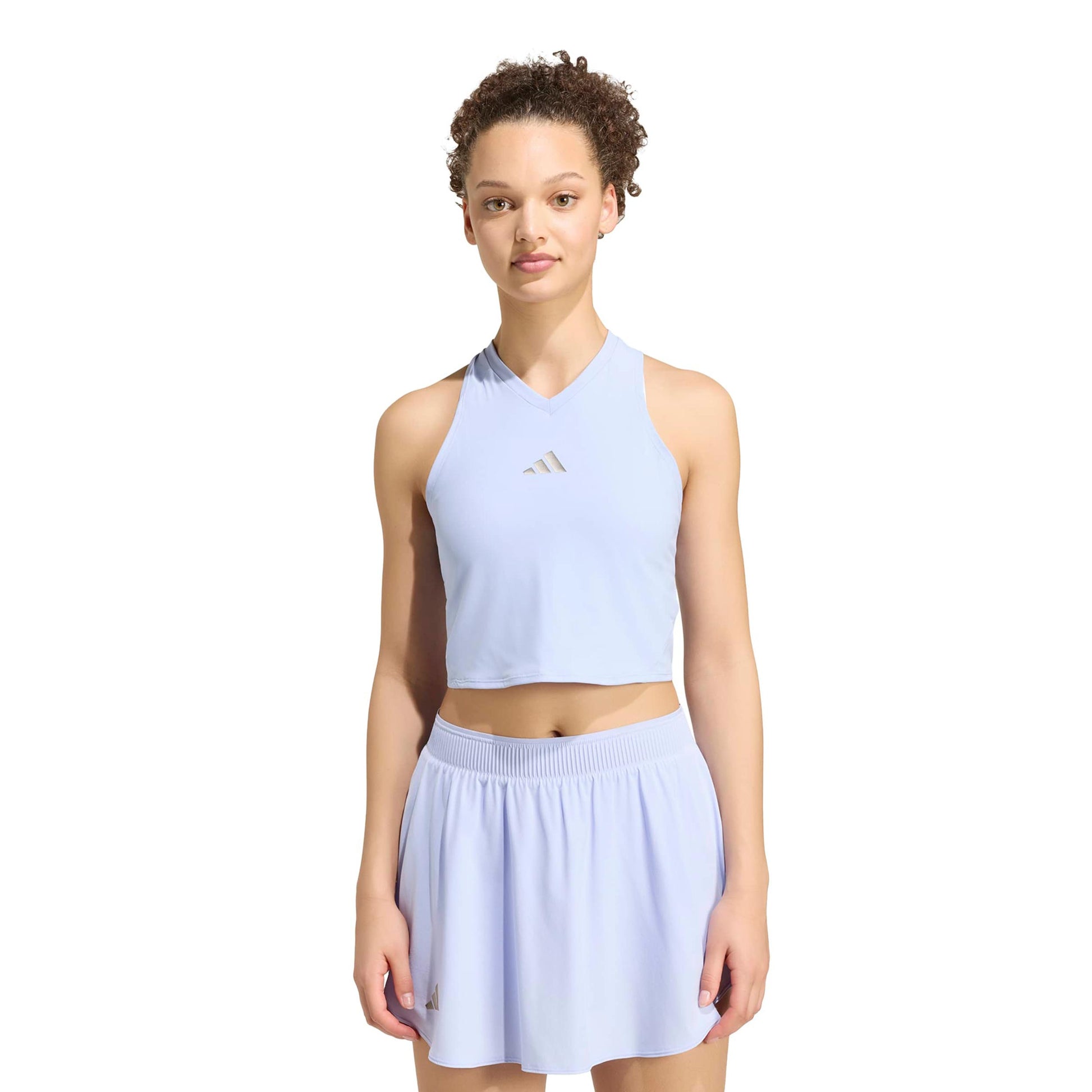 adidas Y- Pro Crop Sportovní tílko Dámy - šeříková, stříbrná