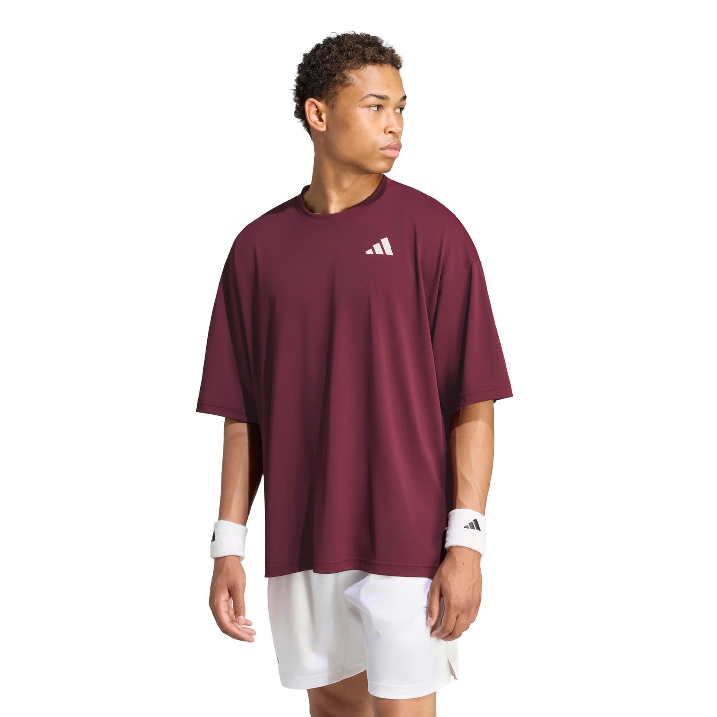 adidas Oversized Tričko Muži - červené víno