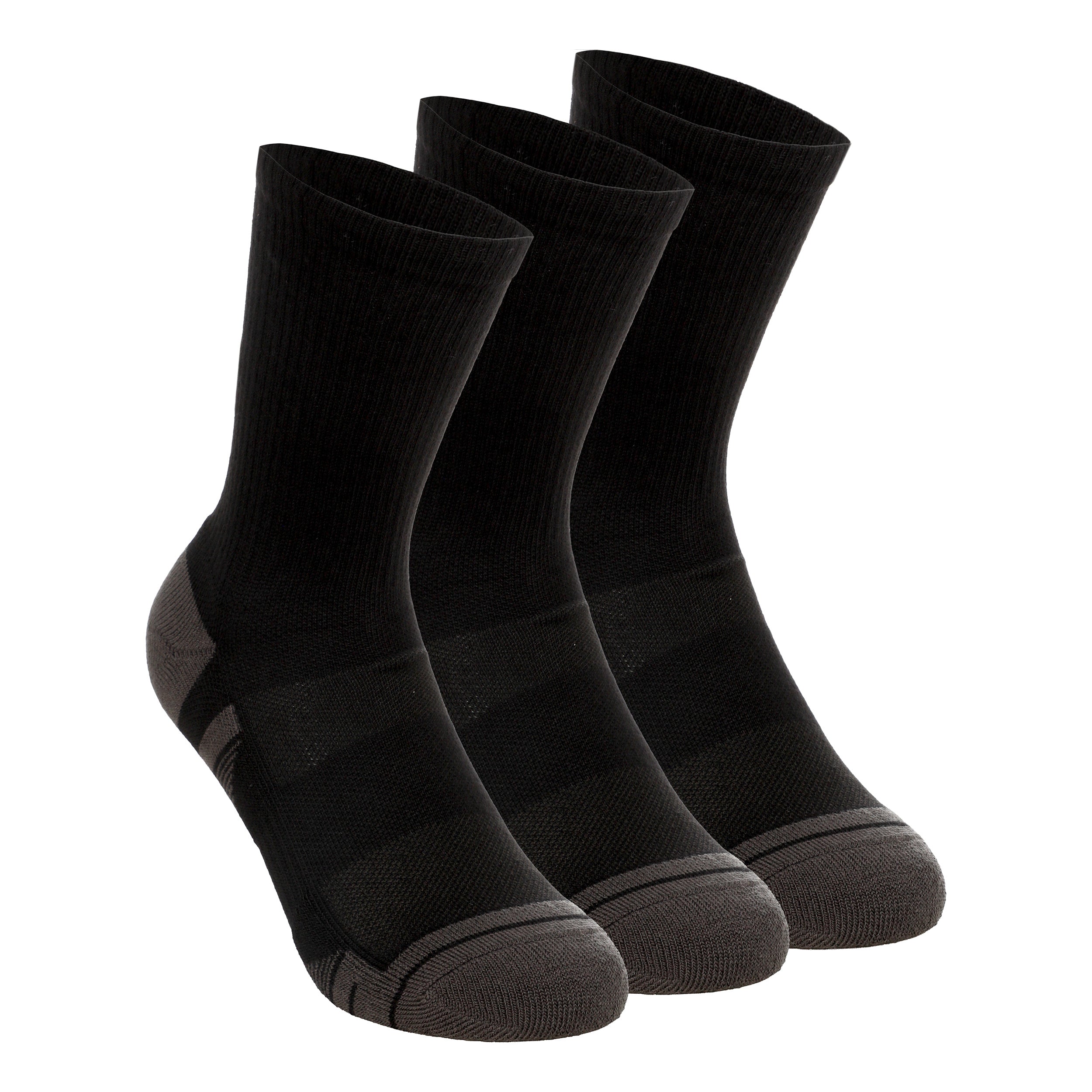 Under Armour Performance Tech Crew Sportovní ponožky 3ks v baleni Unisex - černá, tmavě šedá