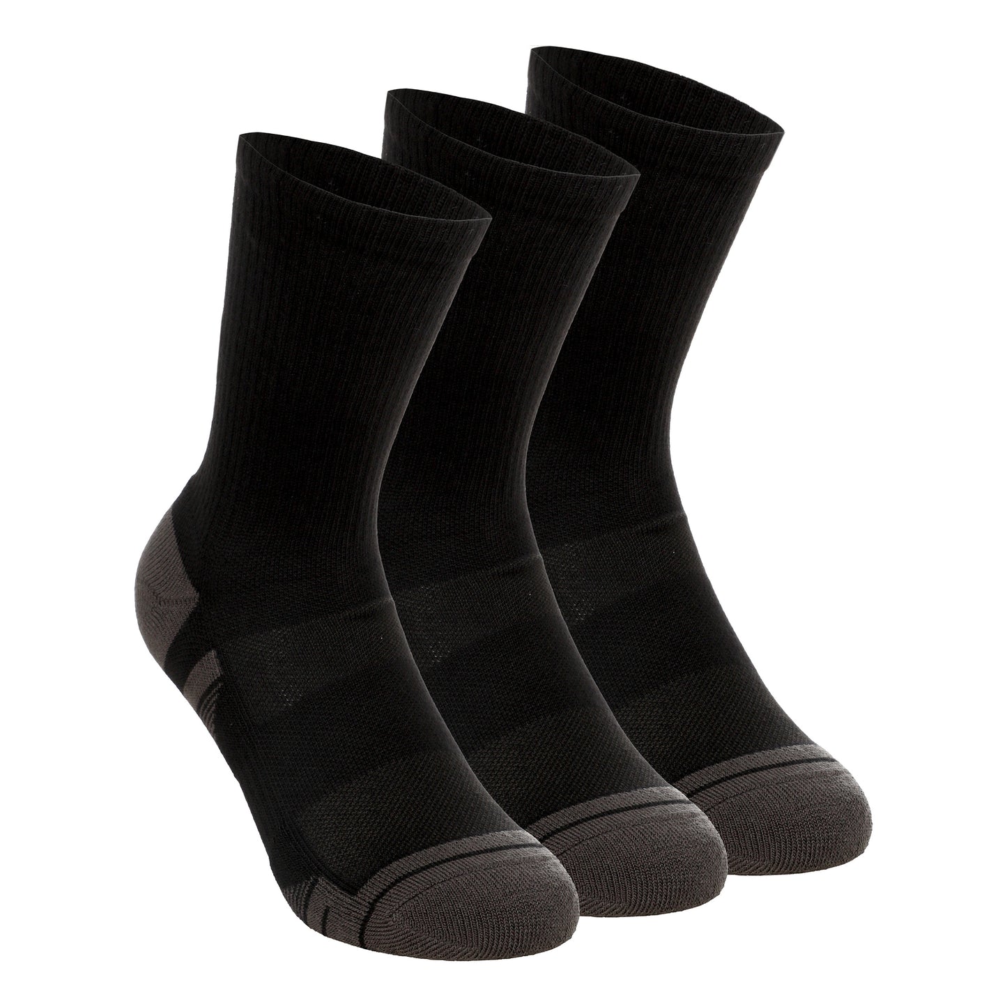 Under Armour Performance Tech Crew Sportovní ponožky 3ks v baleni Unisex - černá, tmavě šedá