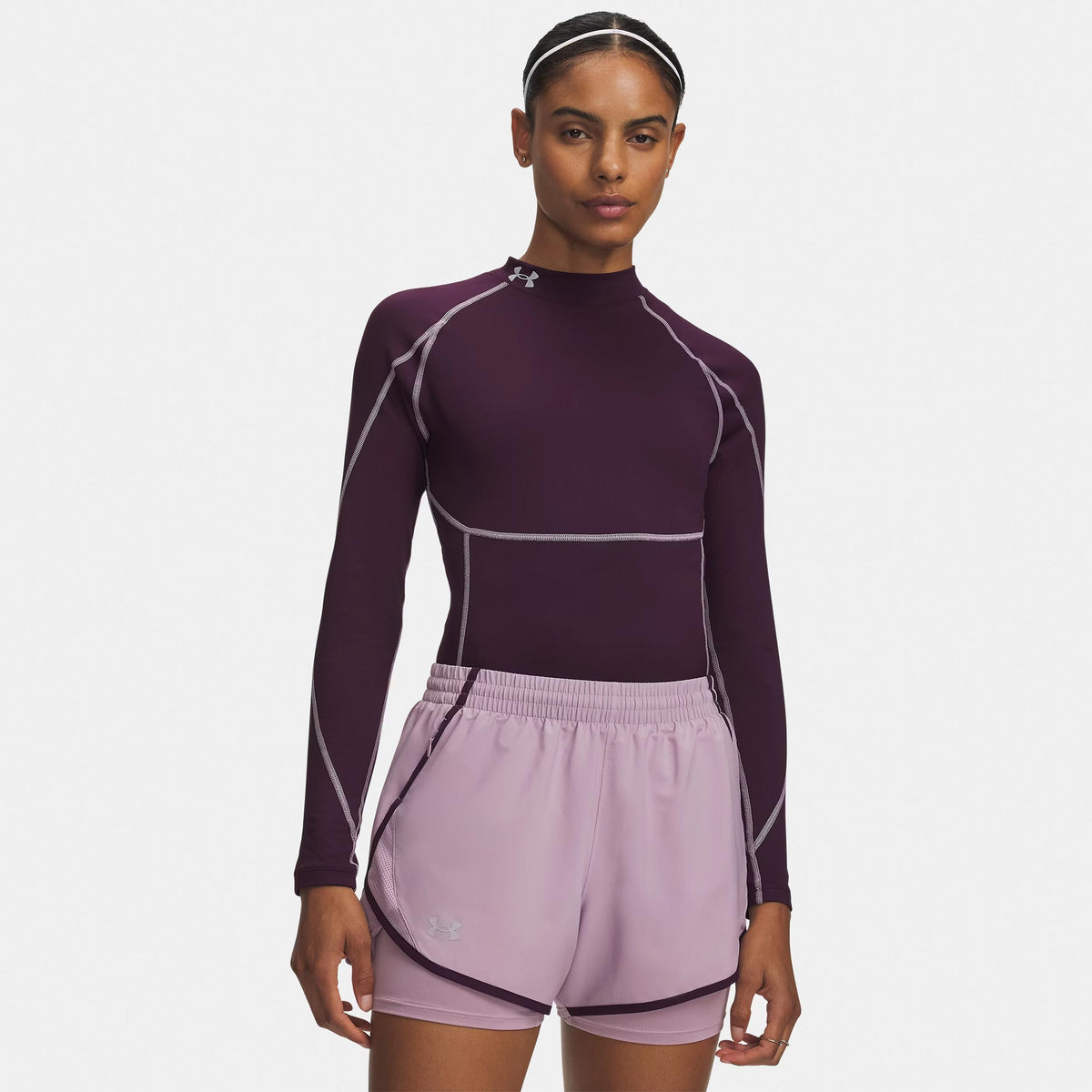 Under Armour ColdGear Elite S dlouhým rukávem Dámy - lila, stříbrná