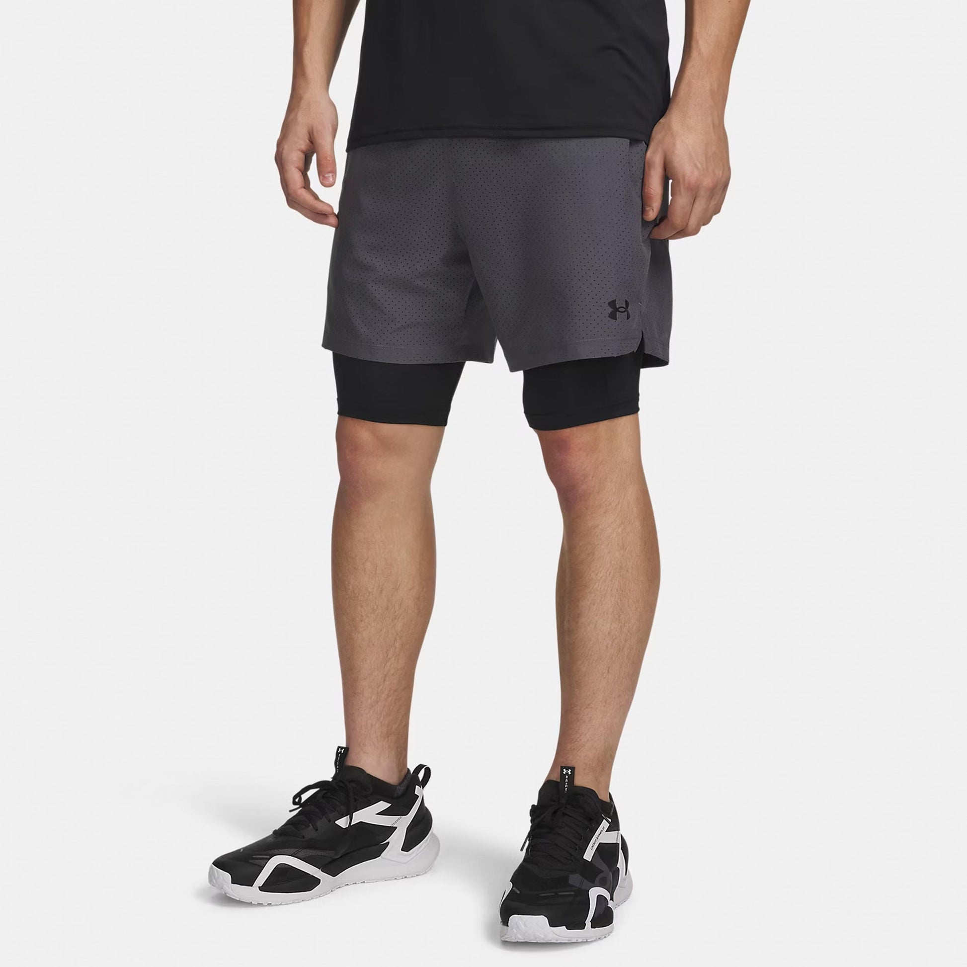 Under Armour Vanish Woven 2.0 2n1 Šortky Muži - šedá, černá