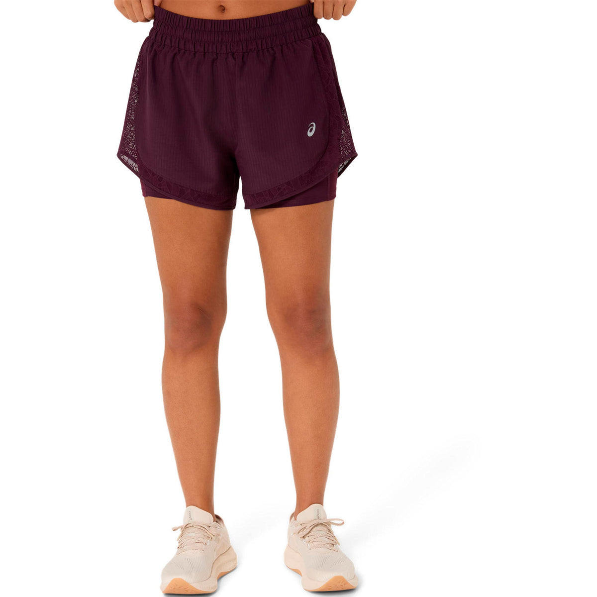 ASICS Nagino  Běžecké šortky - červené víno