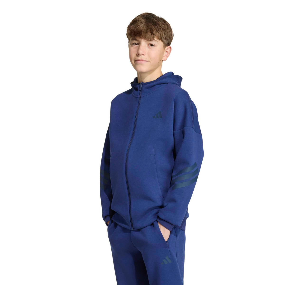 adidas 3Stripes Mikina s kapucí Děti - tmavě modrá