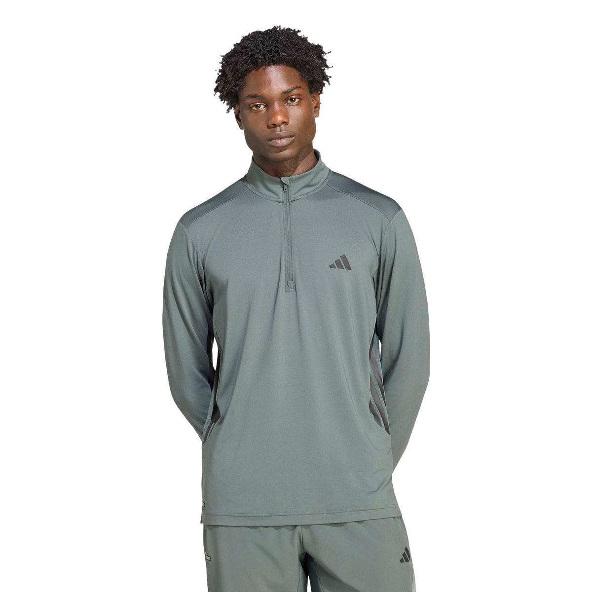 adidas Essentials 1/4 Zip Mikina Muži - tmavě zelená