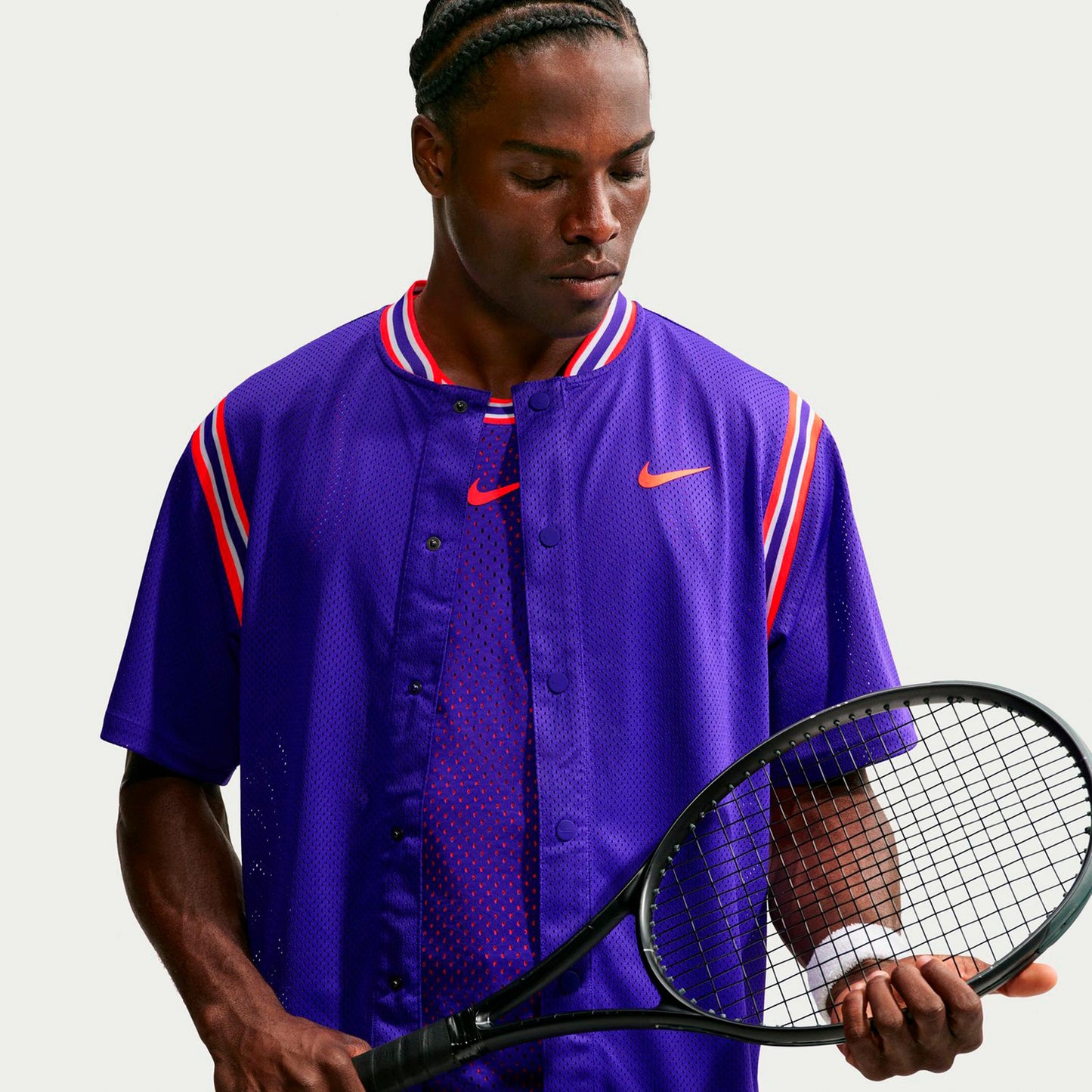 Nike Carlos Alcaraz Court Slam Pólo Muži - lila, oranžová