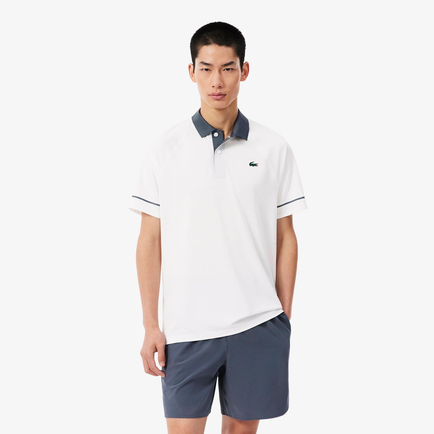 Lacoste Pólo Muži - bílá, sedomodrá