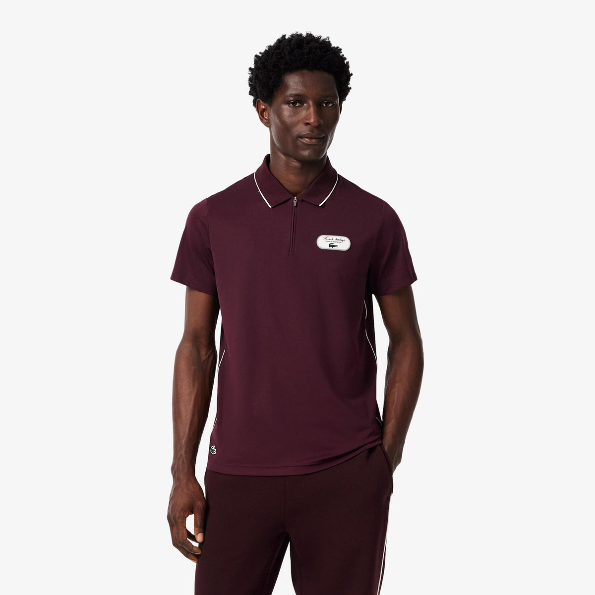 Lacoste Pólo Muži - tmavě červená, bílá