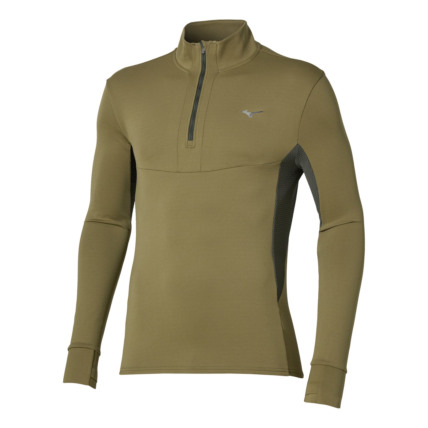 Mizuno Active Warmalite Half Zip Běžecké tričko Muži - olivová
