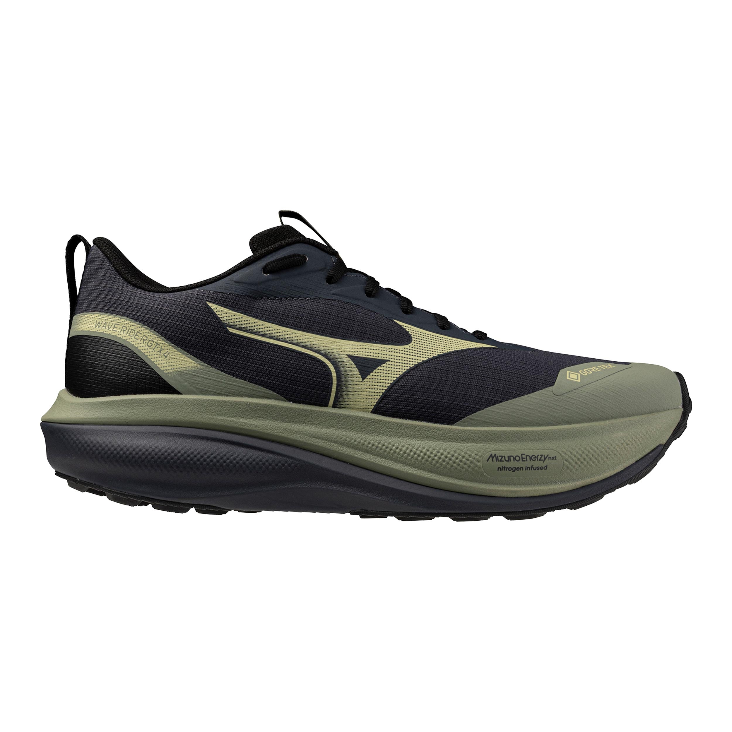 Mizuno Wave Rider GTX 4  Obuv pro měkčí povrch,žádný asfalt Muži - šalvěj, tmavě modrá