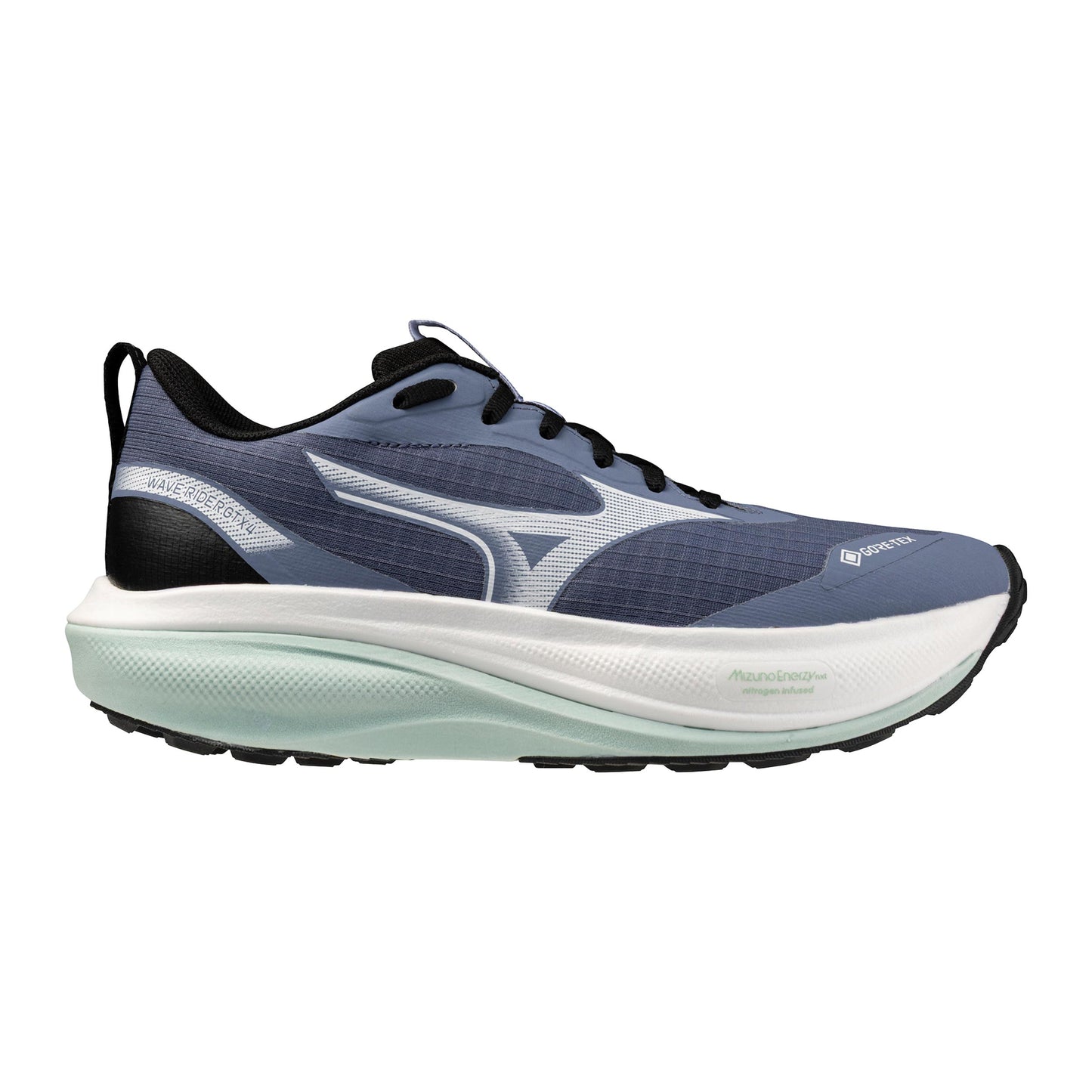 Mizuno Wave Rider GTX 4  Obuv pro měkčí povrch,žádný asfalt Dámy - modrošedá, mátová