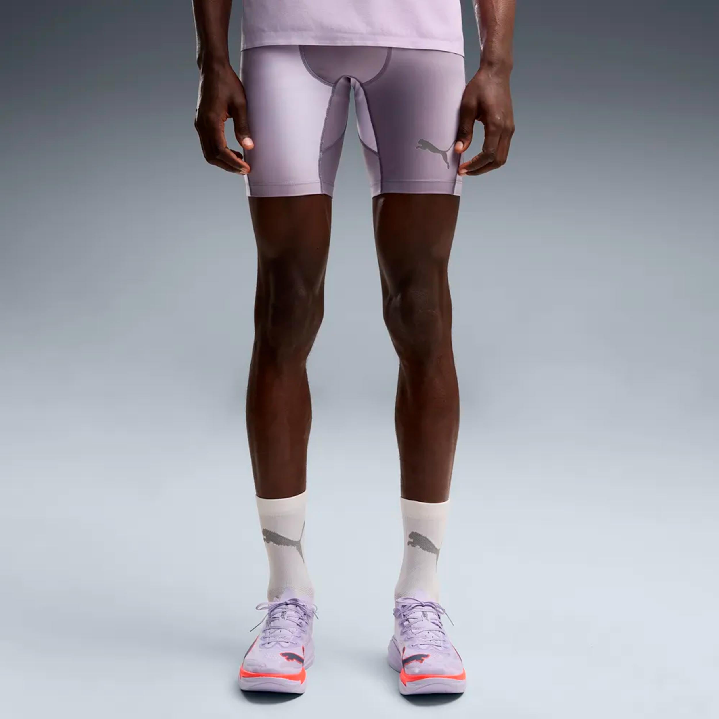 Puma Lightspeed AOP 8in half  Běžecké punčocháče Muži - šedá