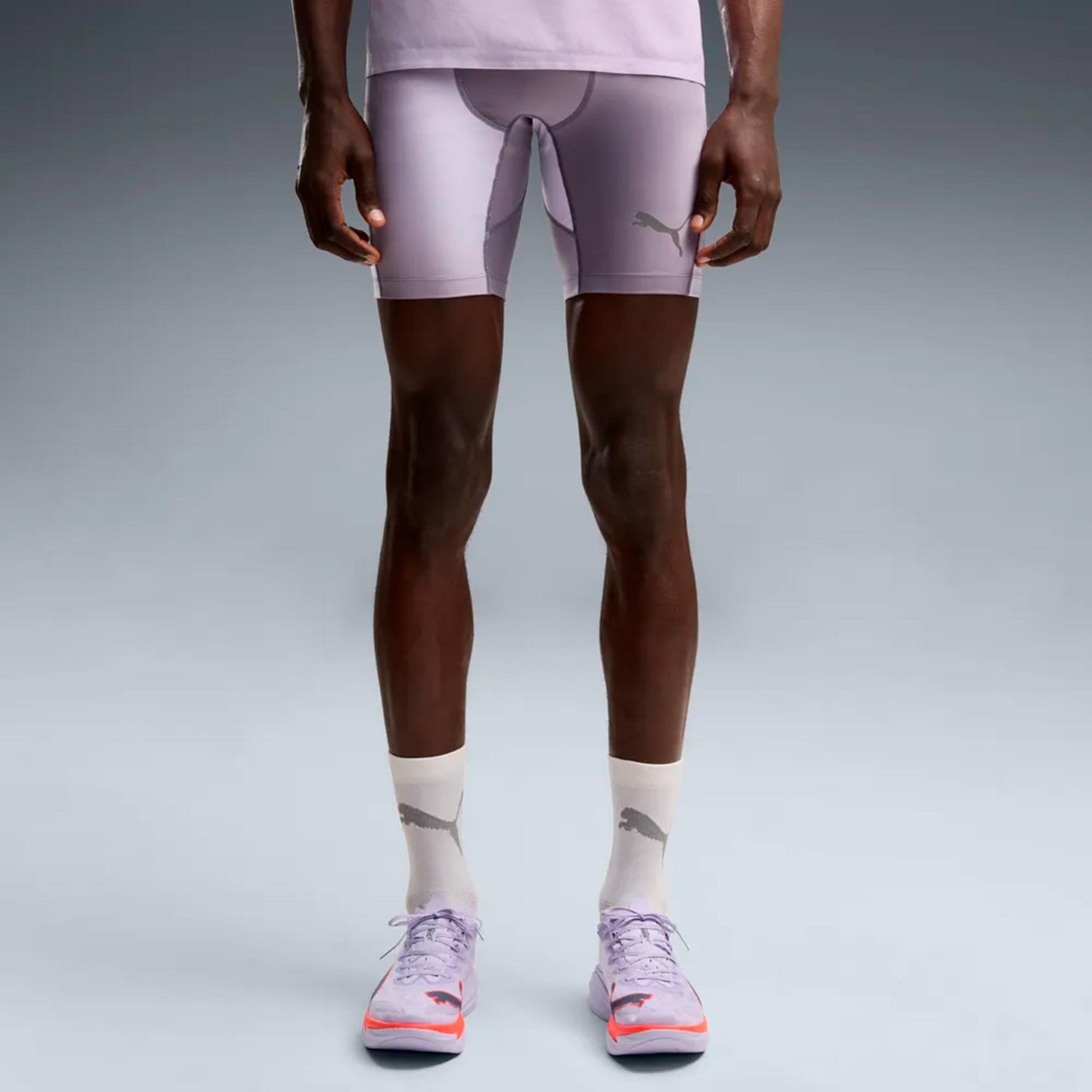 Puma Lightspeed AOP 8in half  Běžecké punčocháče Muži - šedá