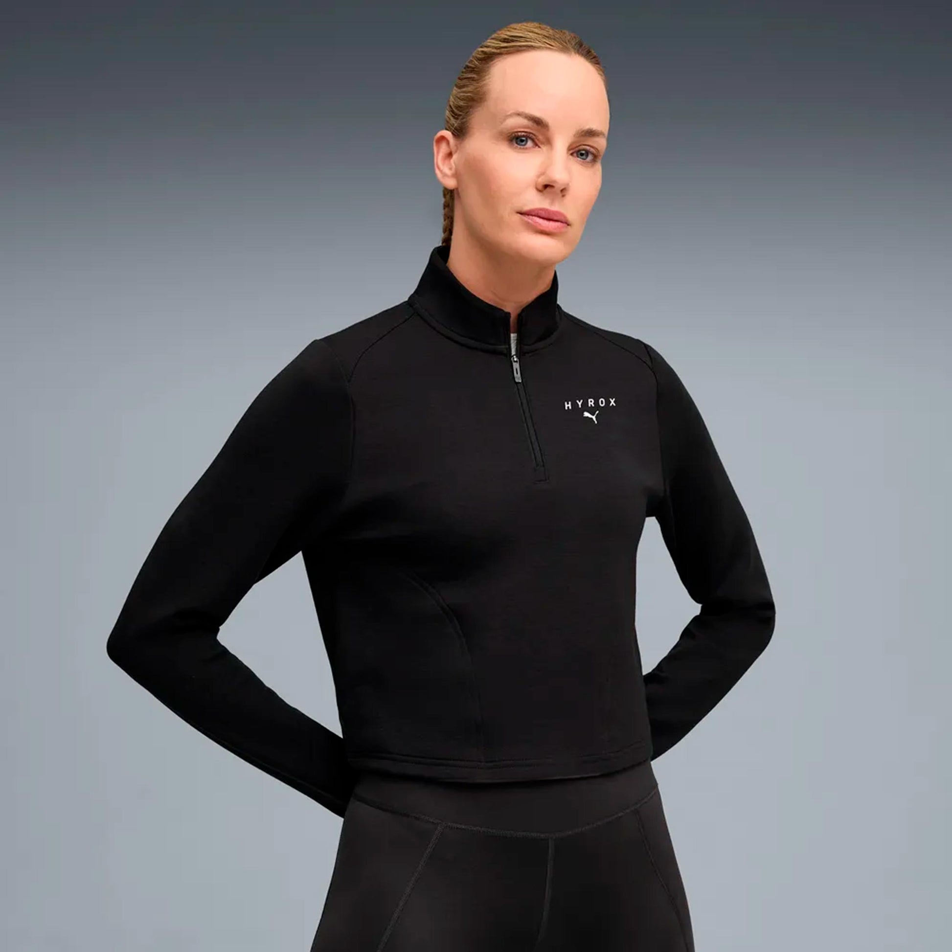 Puma HYROX Cloudspun 1/4 Zip  Běžecké tričko Dámy - černá
