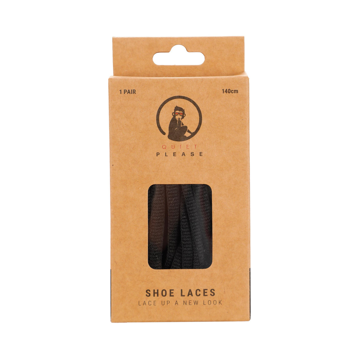 Quiet Please QP shoe laces 140cm Tkaničky do bot - černá